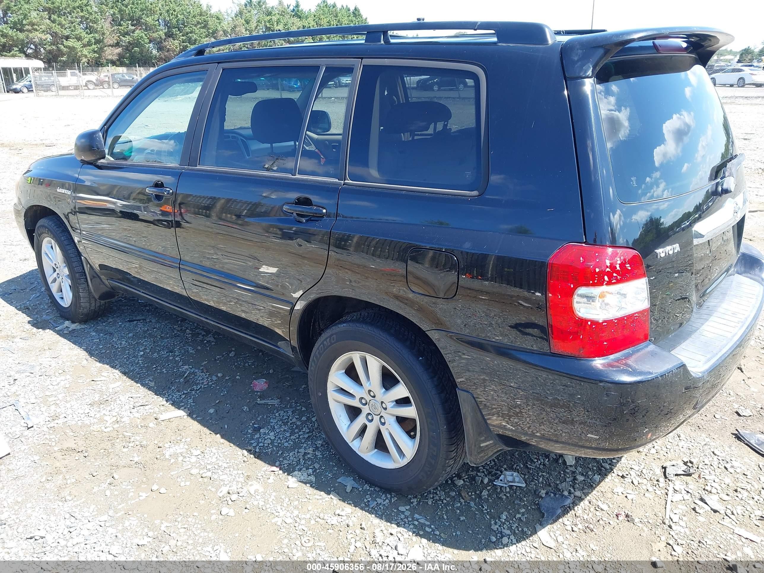 2006 Toyota Highlander Hybrid Limited V6 Black vin: JTEDW21A760006658
