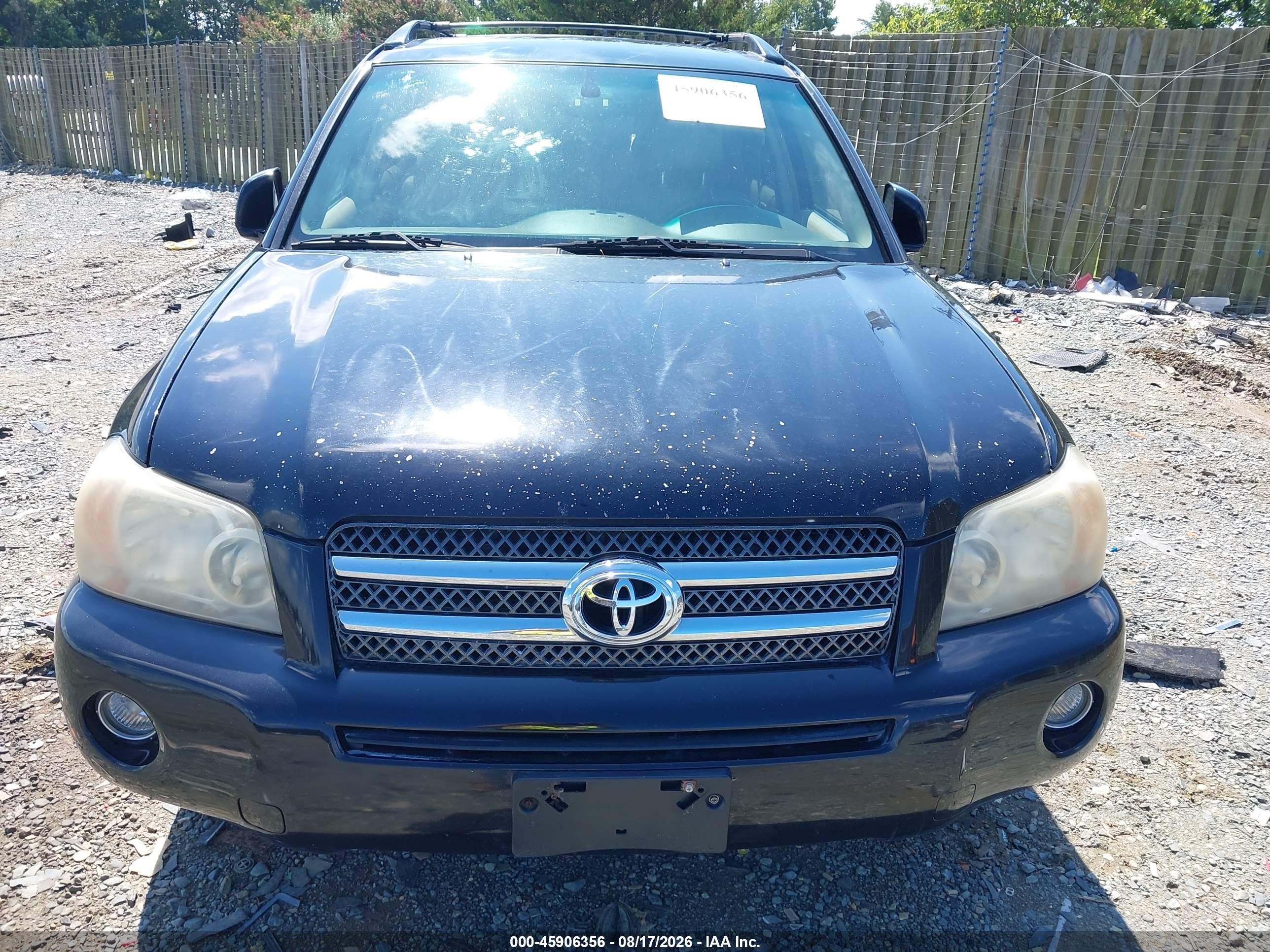 2006 Toyota Highlander Hybrid Limited V6 Black vin: JTEDW21A760006658