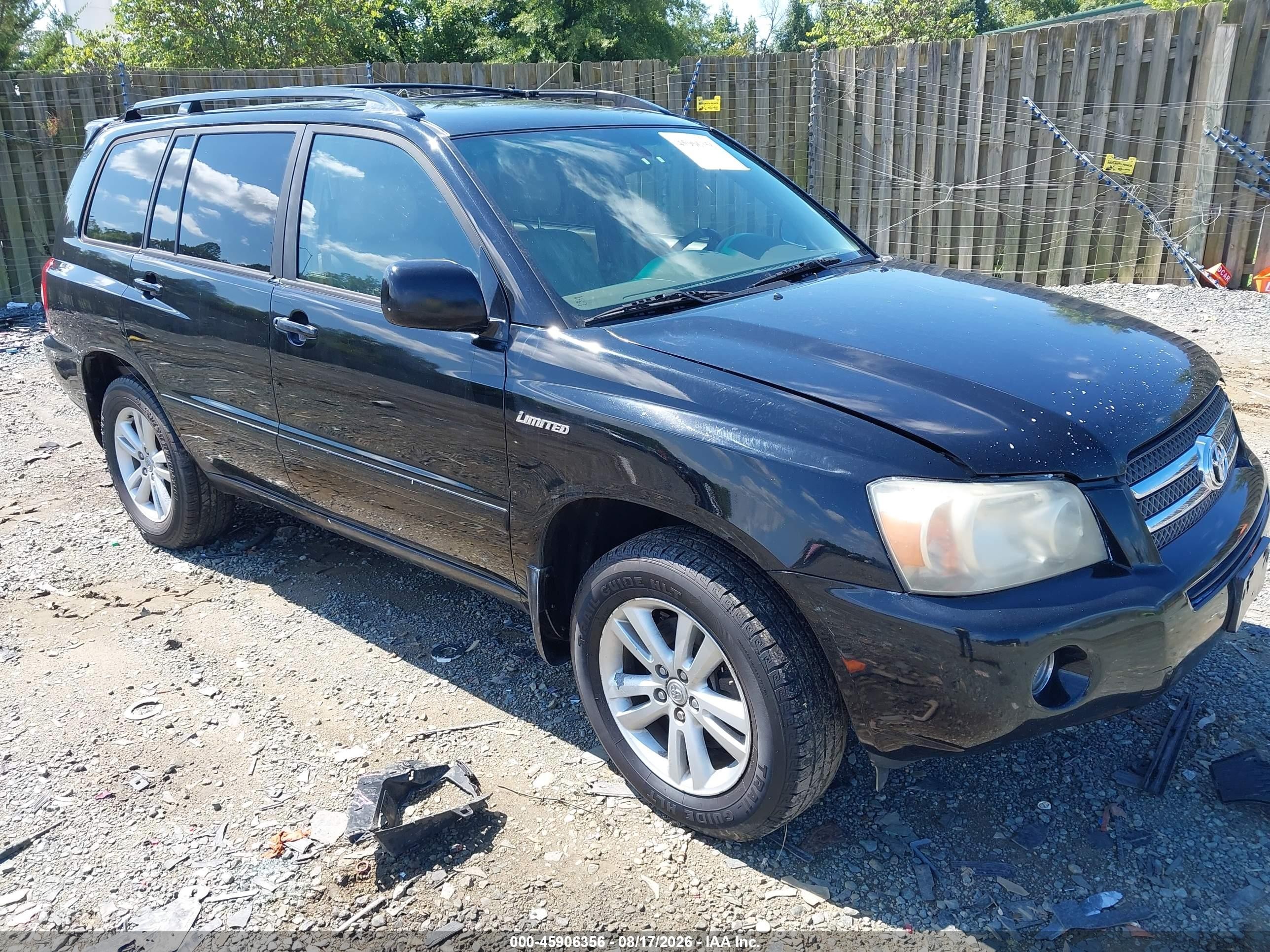 2006 Toyota Highlander Hybrid Limited V6 Black vin: JTEDW21A760006658