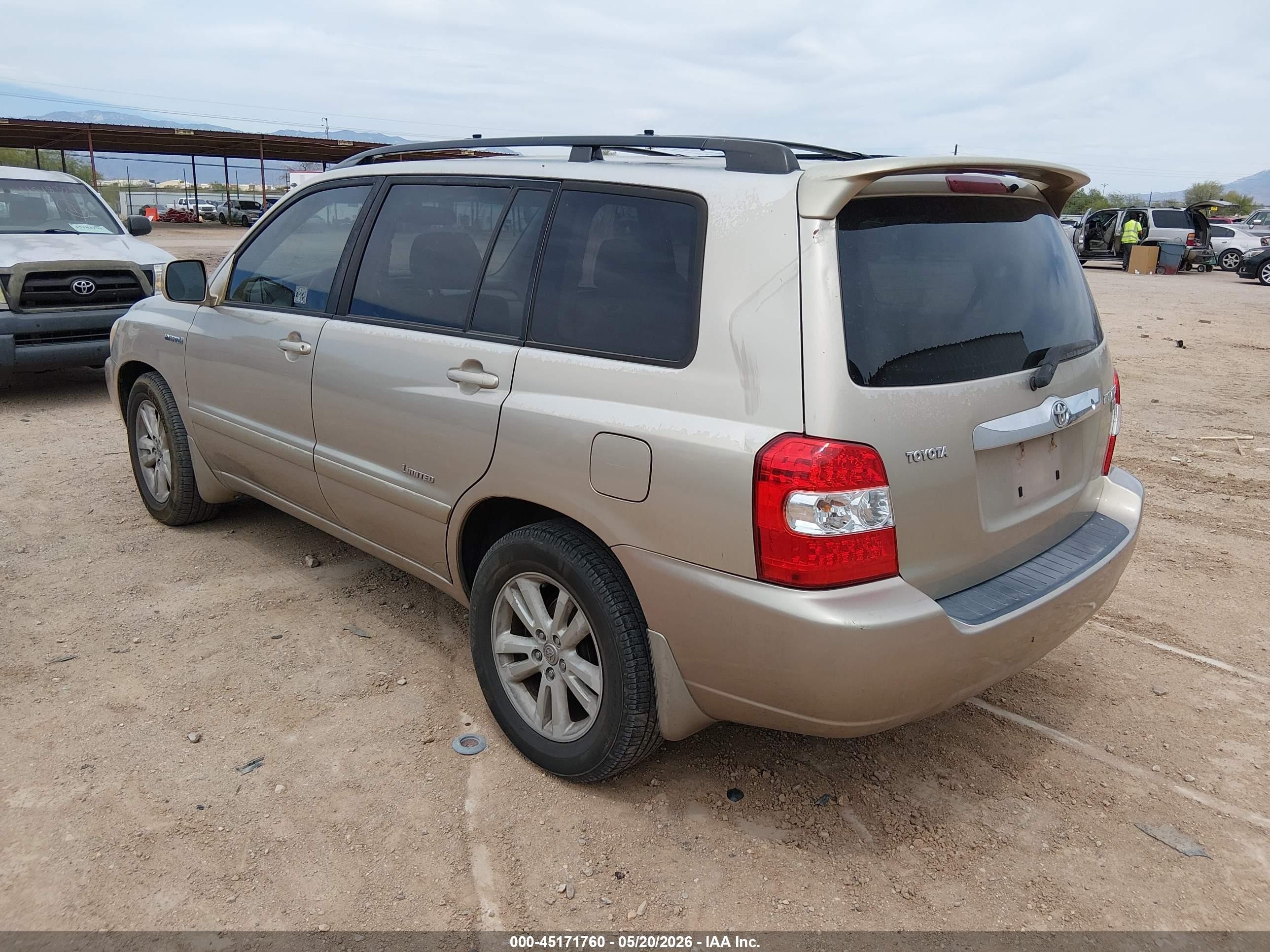 2007 Toyota Highlander Hybrid Limited V6 Gold vin: JTEDW21A770022795