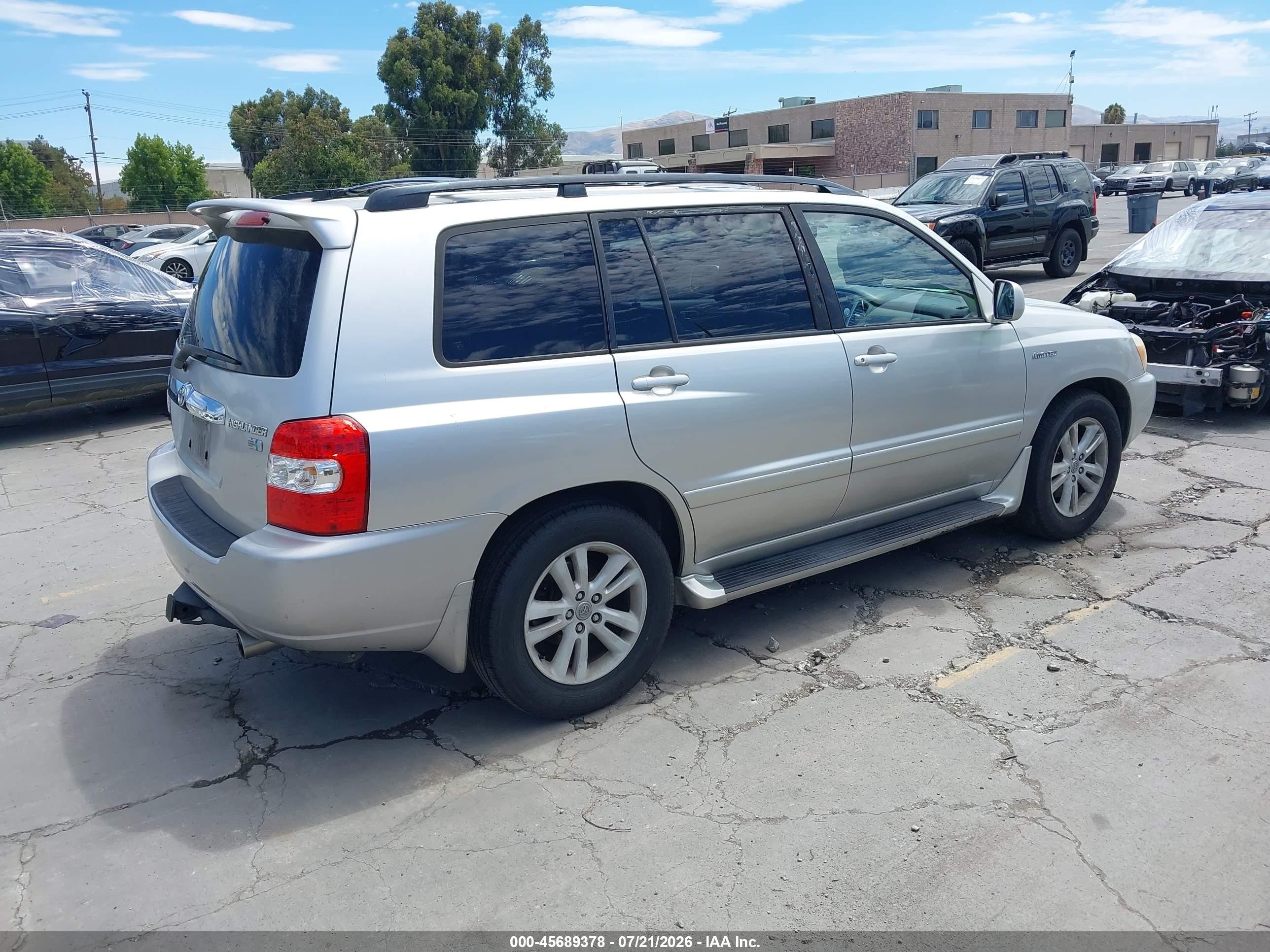 2006 Toyota Highlander Hybrid Limited V6 Silver vin: JTEDW21A860007690