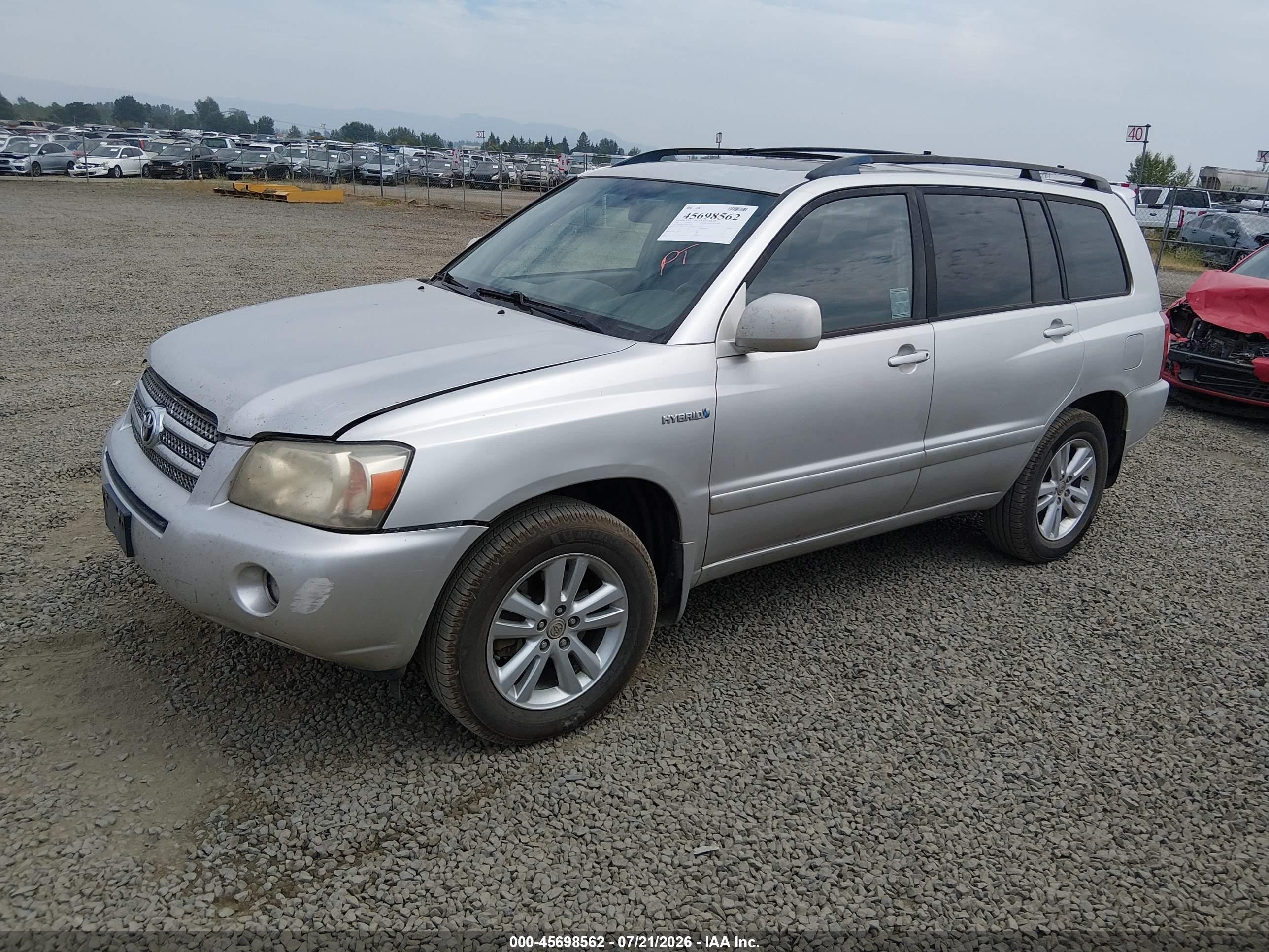 2006 Toyota Highlander Hybrid V6 Silver vin: JTEDW21A860015787