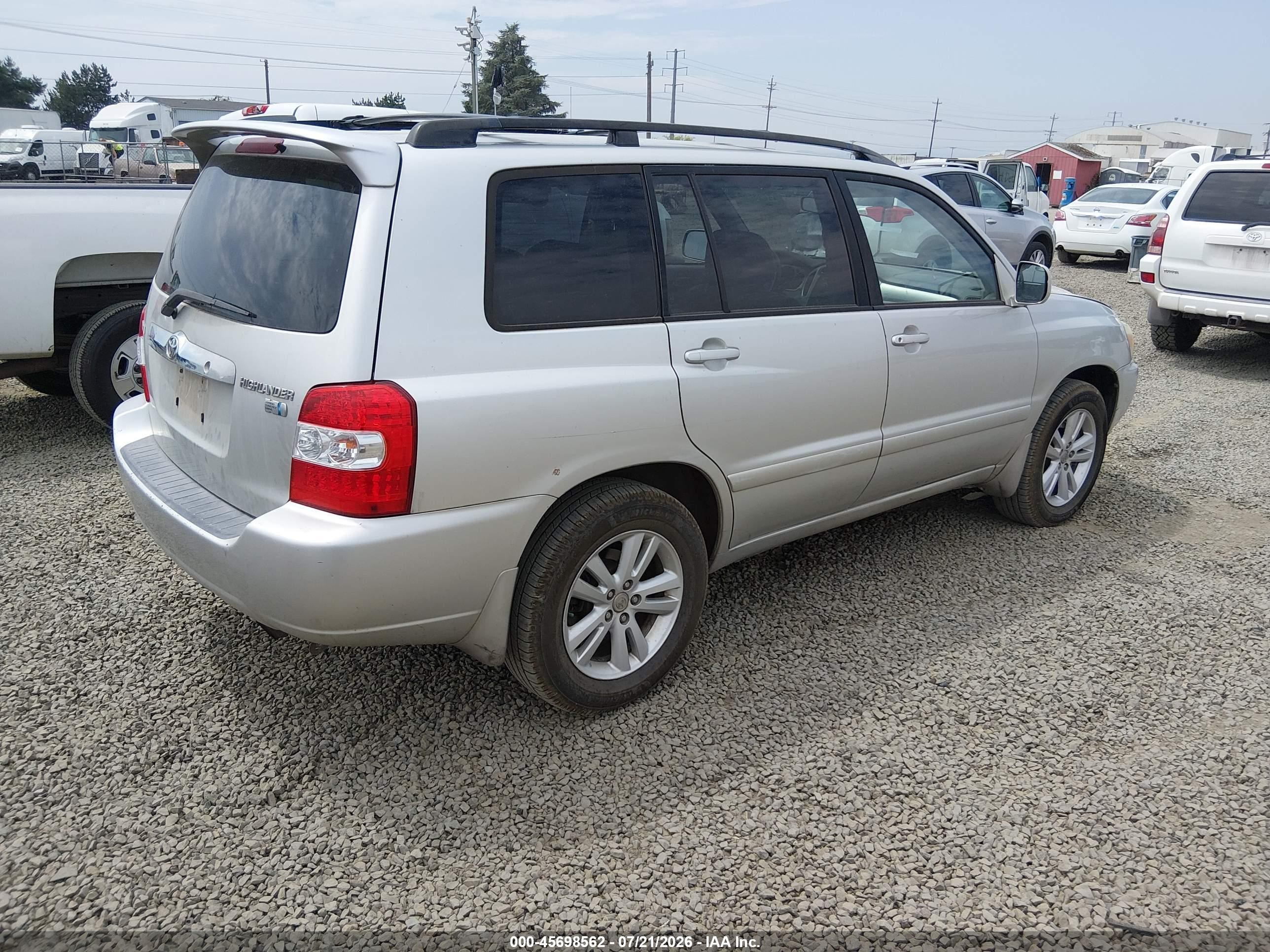 2006 Toyota Highlander Hybrid V6 Silver vin: JTEDW21A860015787
