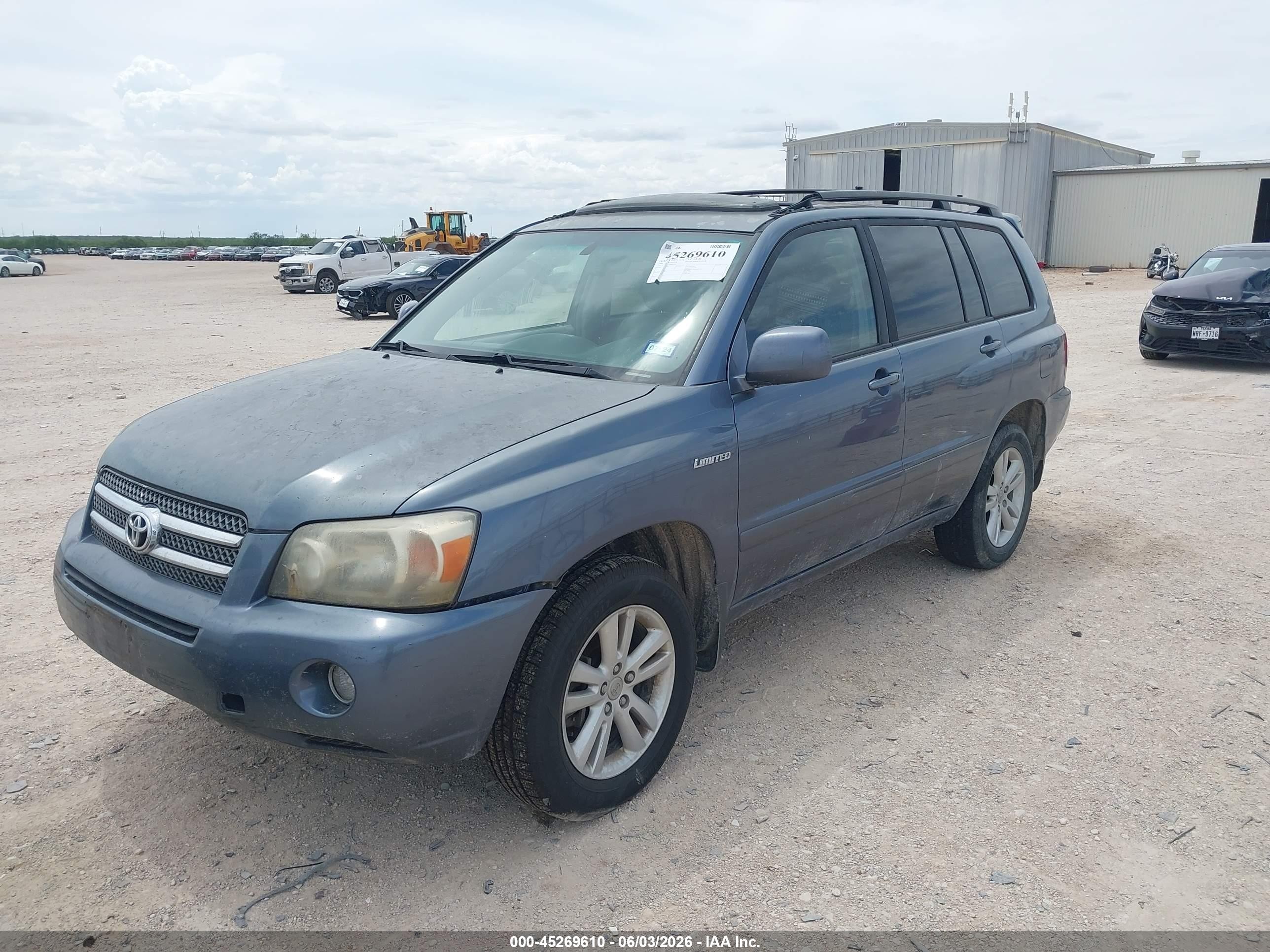 2006 Toyota Highlander Hybrid Limited V6 Blue vin: JTEDW21A960003518