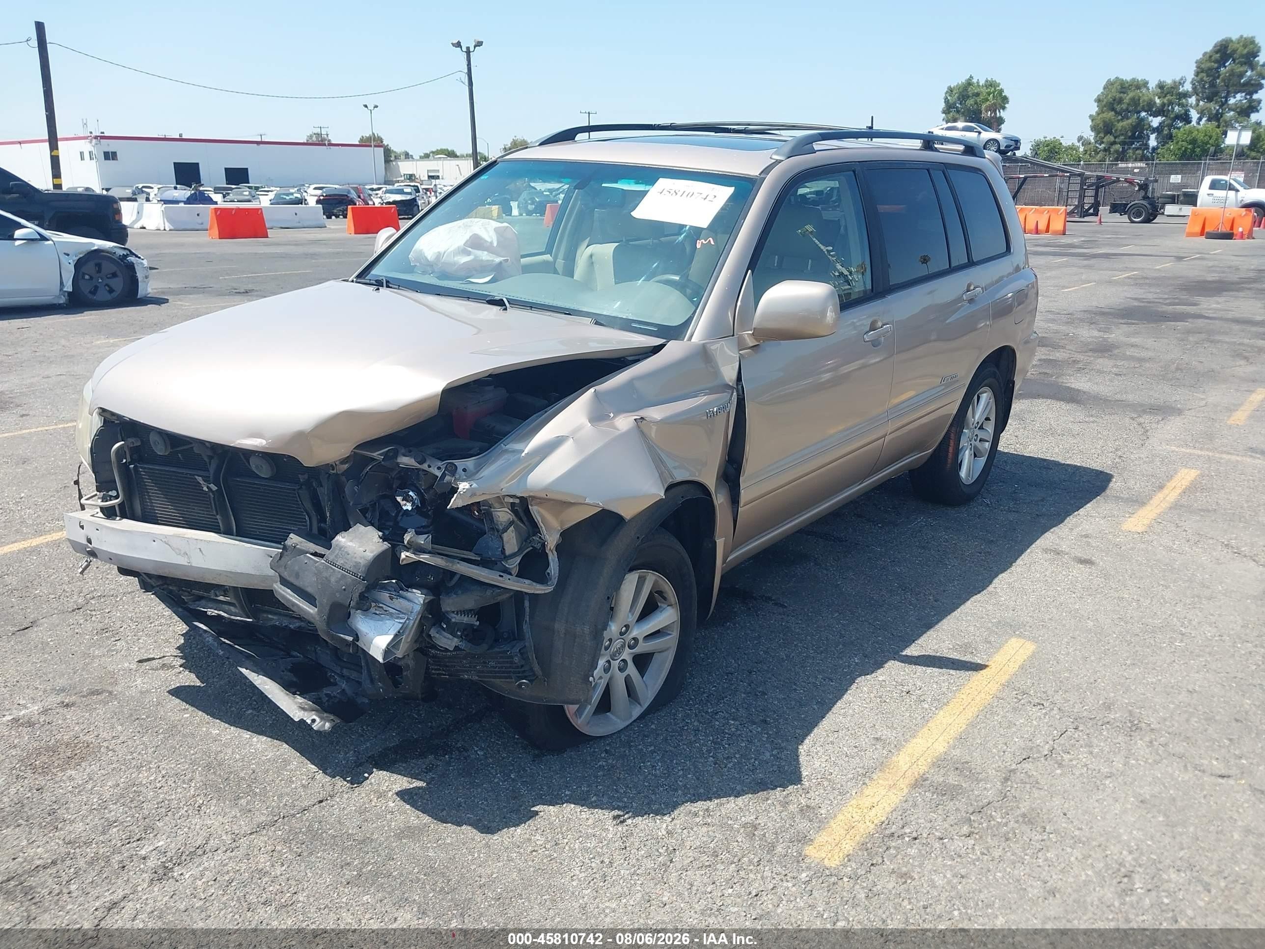 2007 Toyota Highlander Hybrid Limited W/3rd Row Tan vin: JTEDW21A970017243