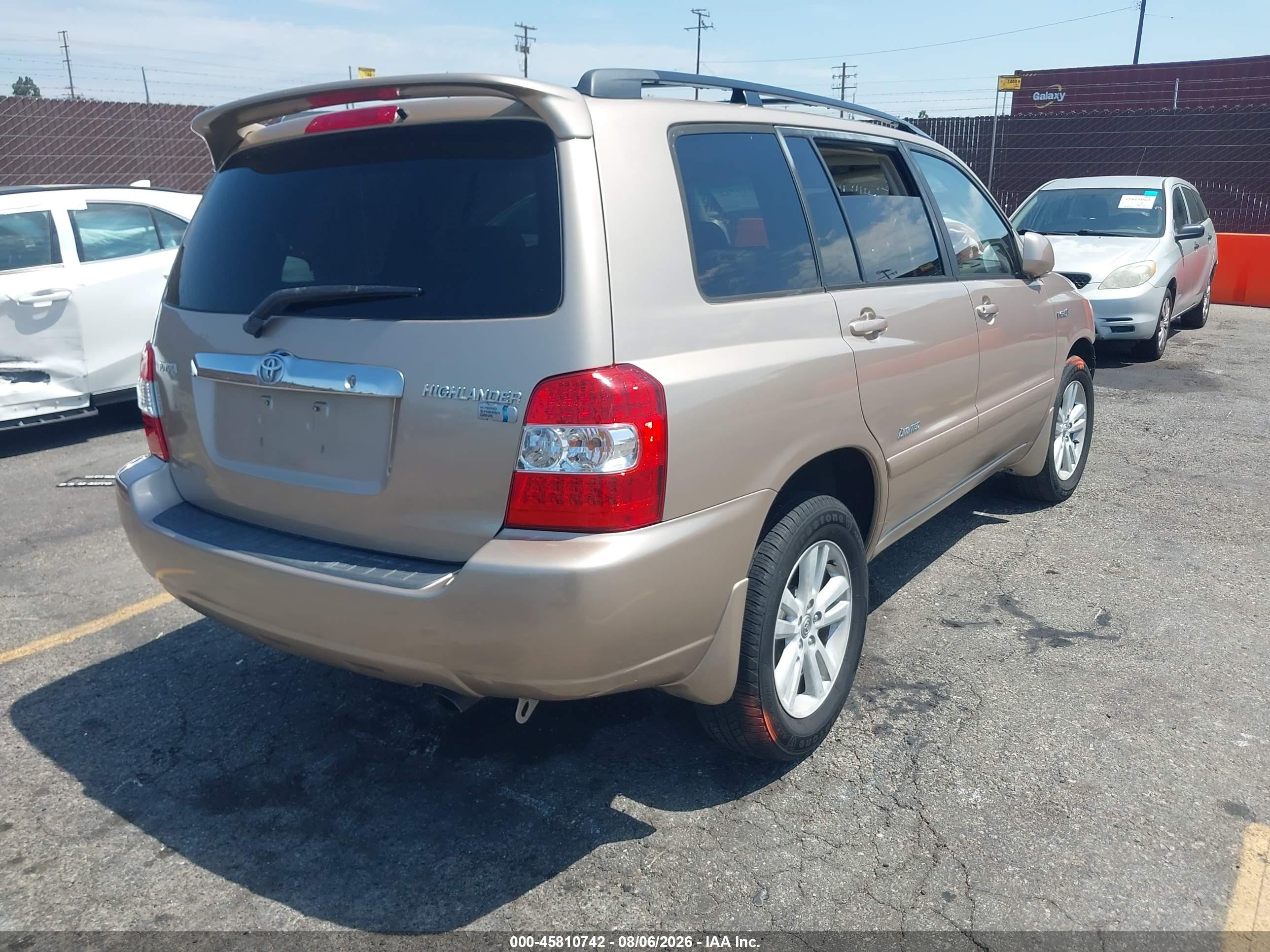2007 Toyota Highlander Hybrid Limited W/3rd Row Tan vin: JTEDW21A970017243