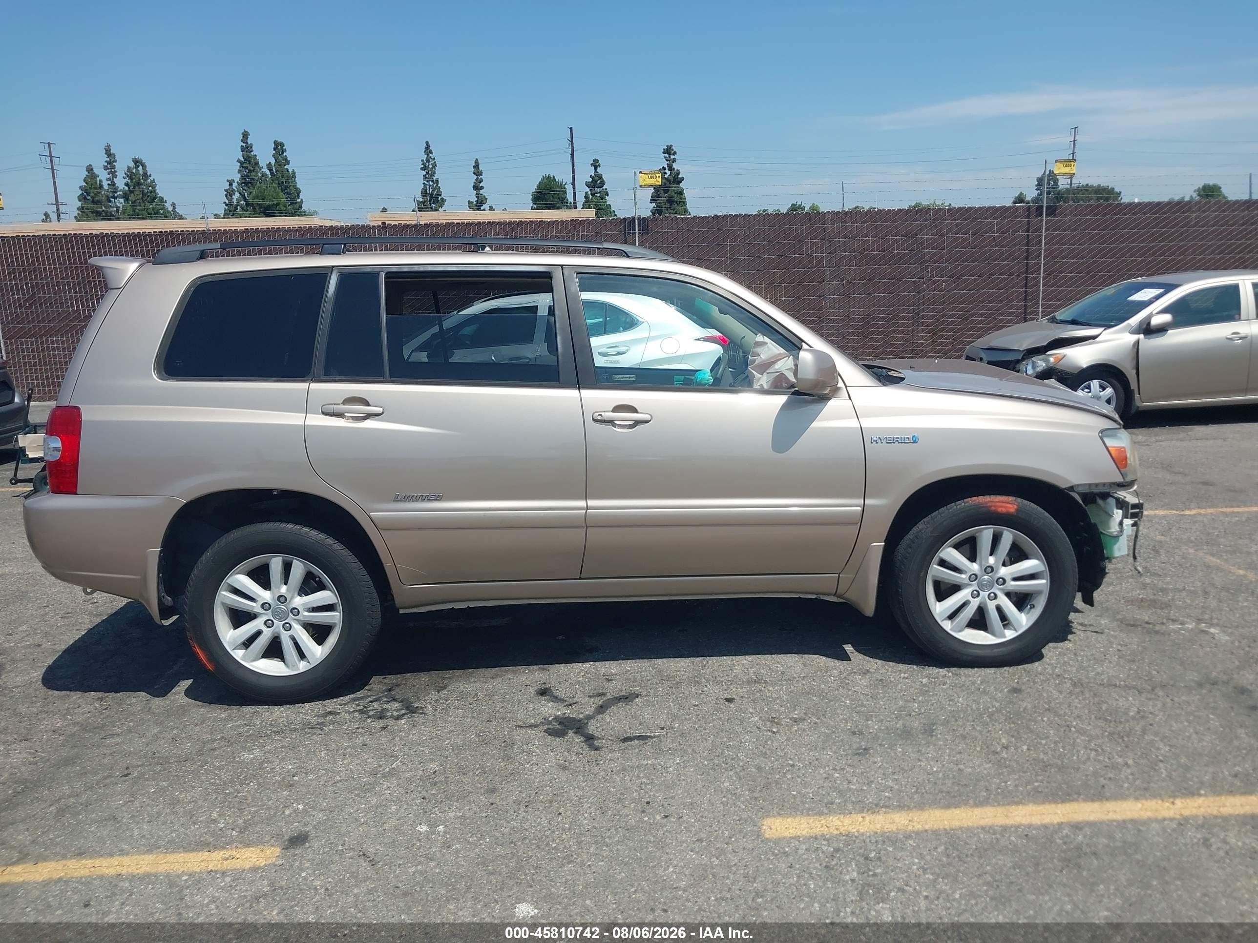 2007 Toyota Highlander Hybrid Limited W/3rd Row Tan vin: JTEDW21A970017243