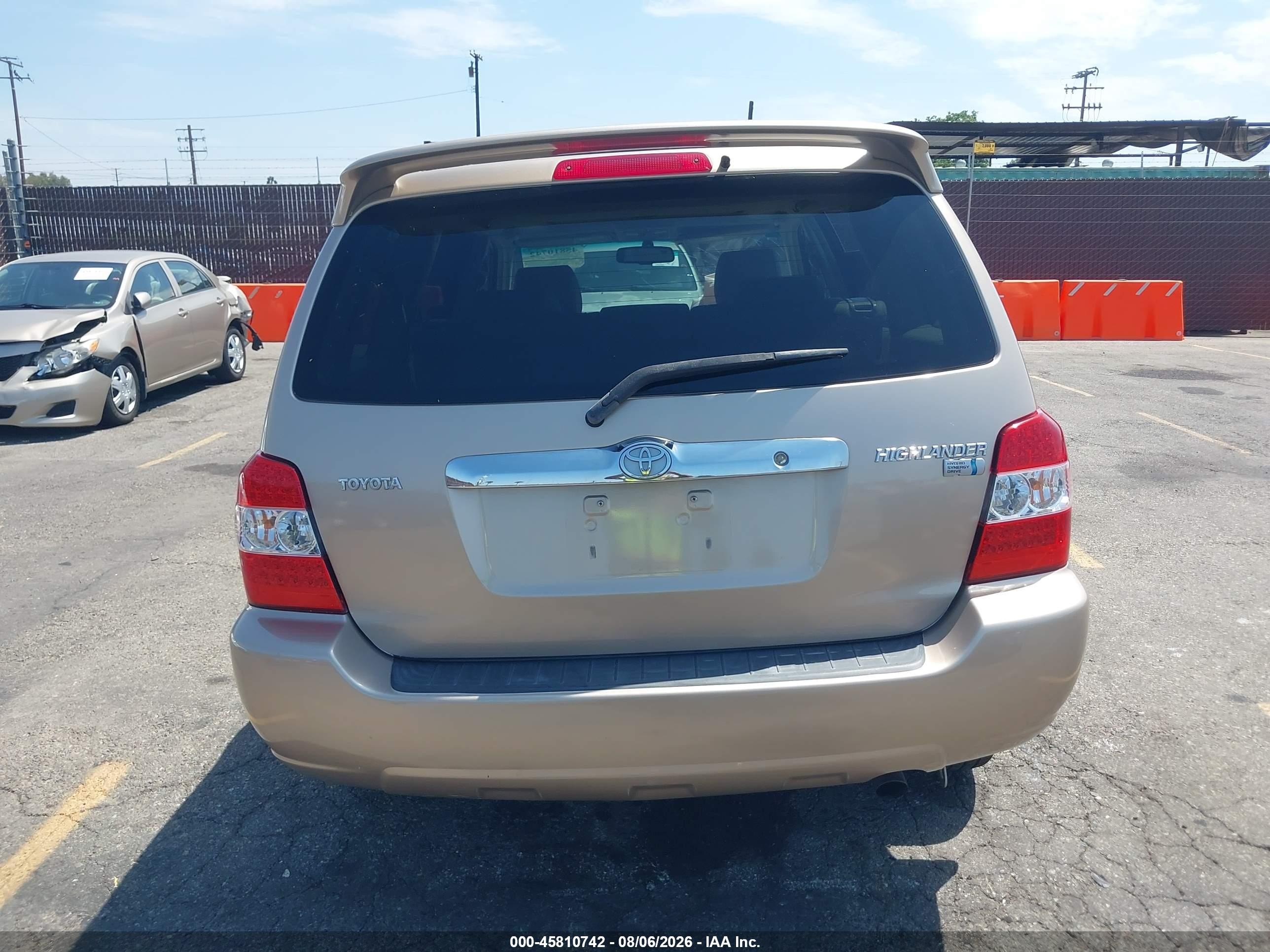 2007 Toyota Highlander Hybrid Limited W/3rd Row Tan vin: JTEDW21A970017243