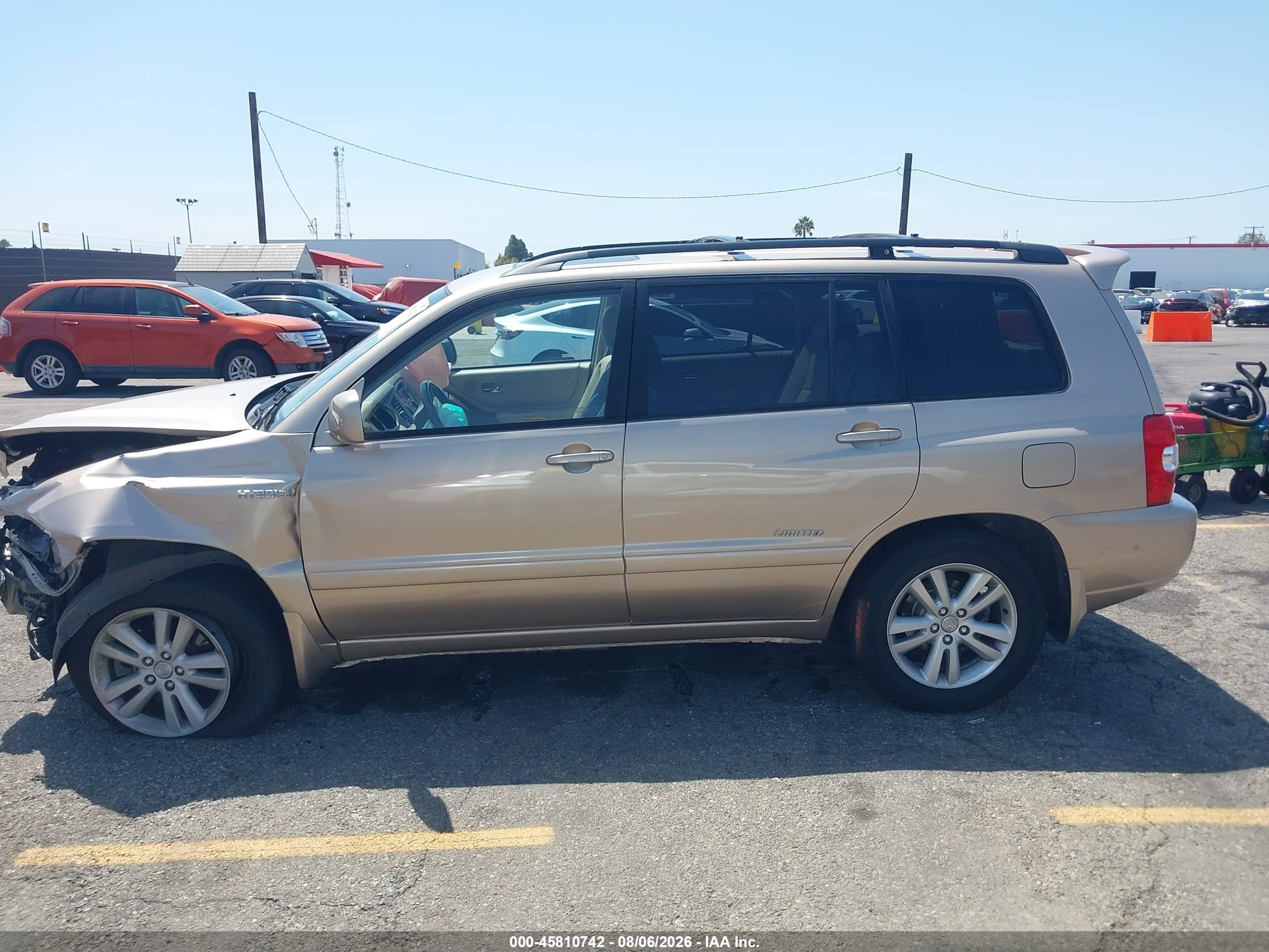 2007 Toyota Highlander Hybrid Limited W/3rd Row Tan vin: JTEDW21A970017243