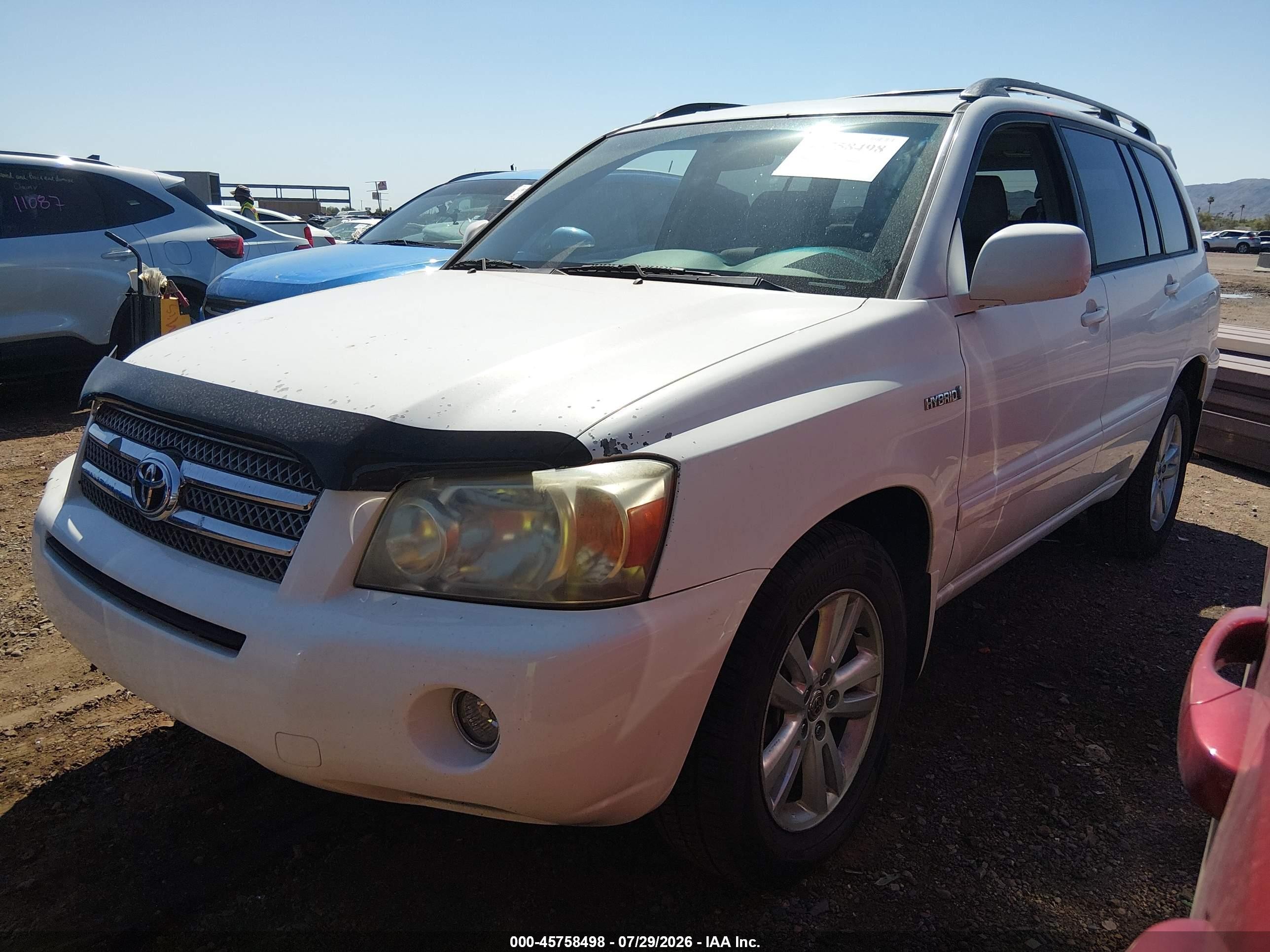 2006 Toyota Highlander Hybrid V6 White vin: JTEDW21AX60014737