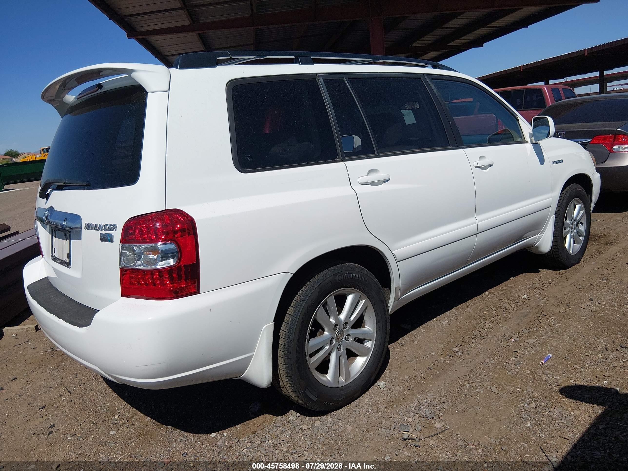 2006 Toyota Highlander Hybrid V6 White vin: JTEDW21AX60014737