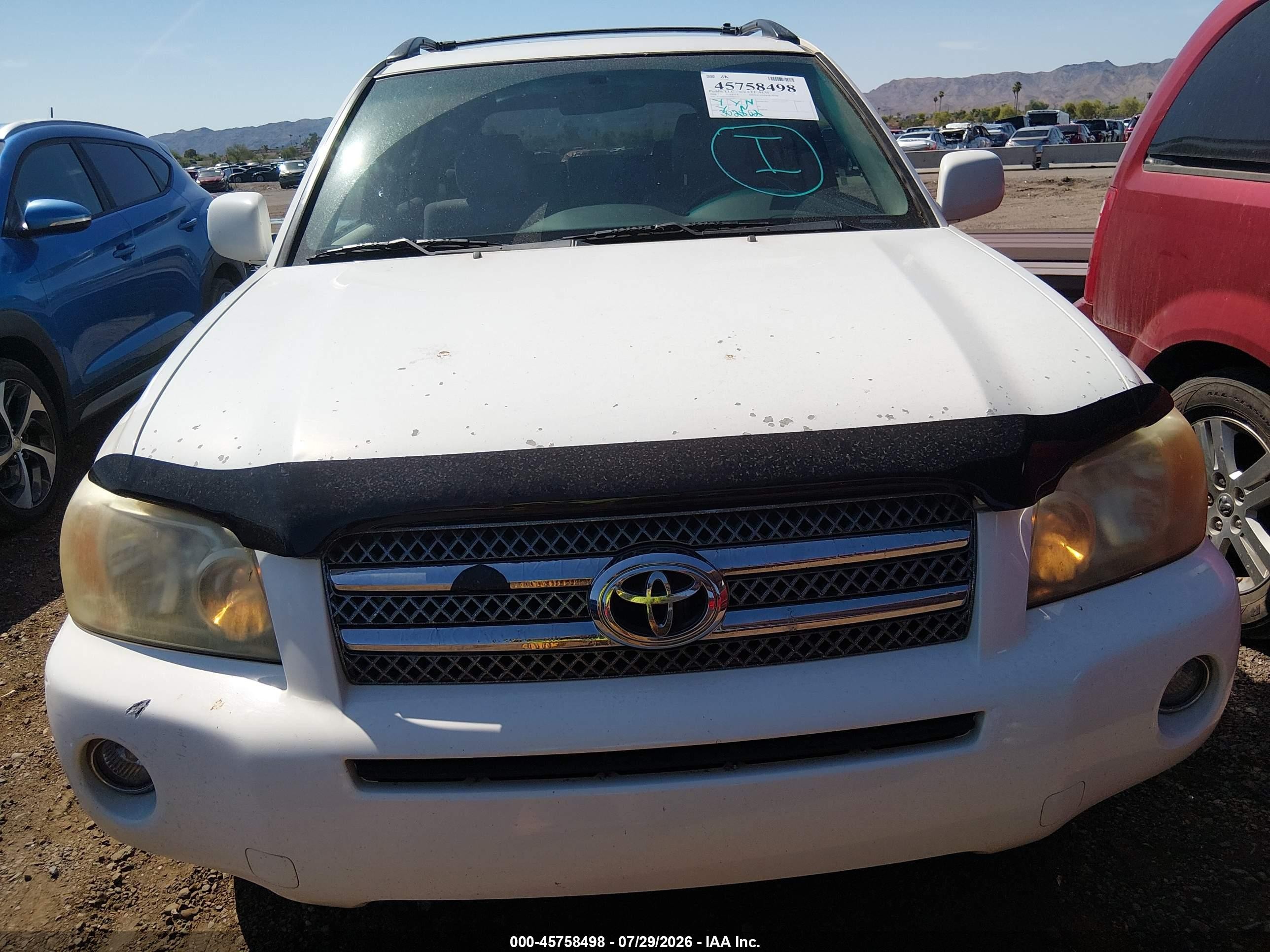 2006 Toyota Highlander Hybrid V6 White vin: JTEDW21AX60014737
