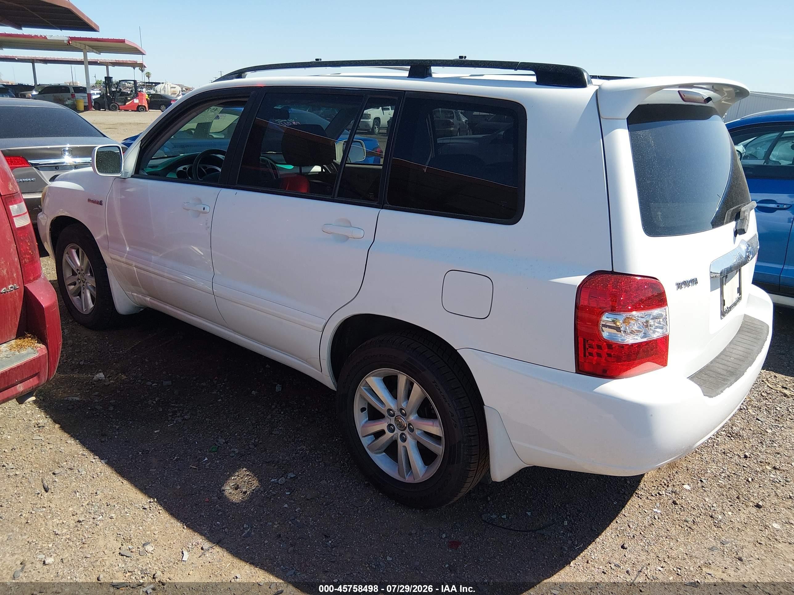 2006 Toyota Highlander Hybrid V6 White vin: JTEDW21AX60014737