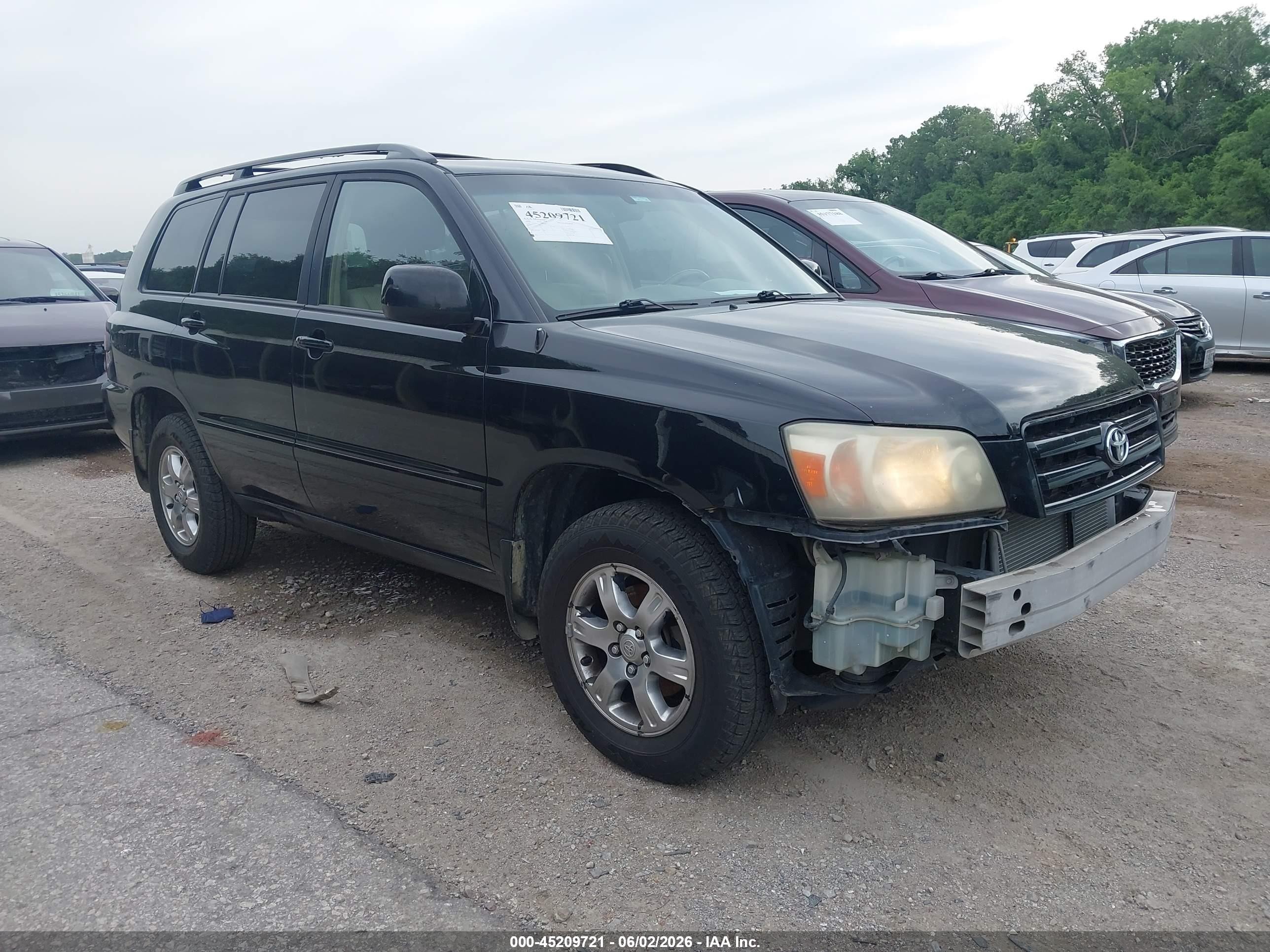2004 Toyota Highlander V6 Black vin: JTEEP21A040035885