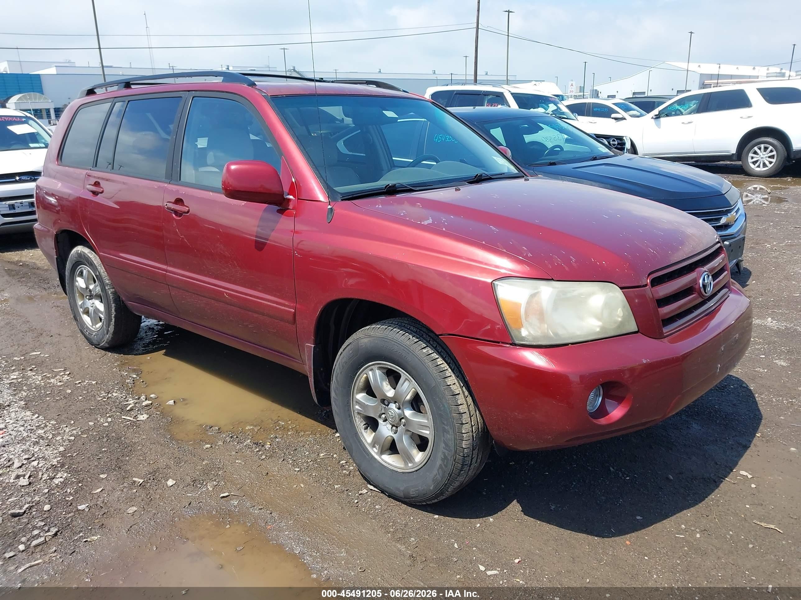 2004 Toyota Highlander V6 Red vin: JTEEP21A040044389