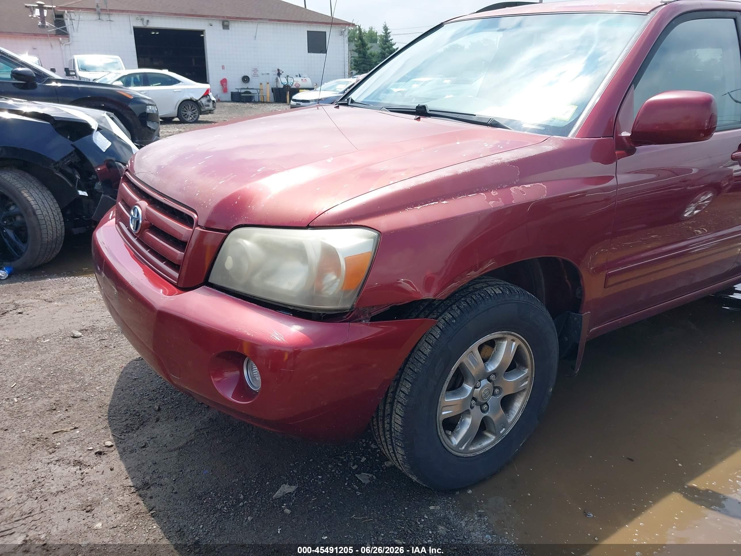2004 Toyota Highlander V6 Red vin: JTEEP21A040044389