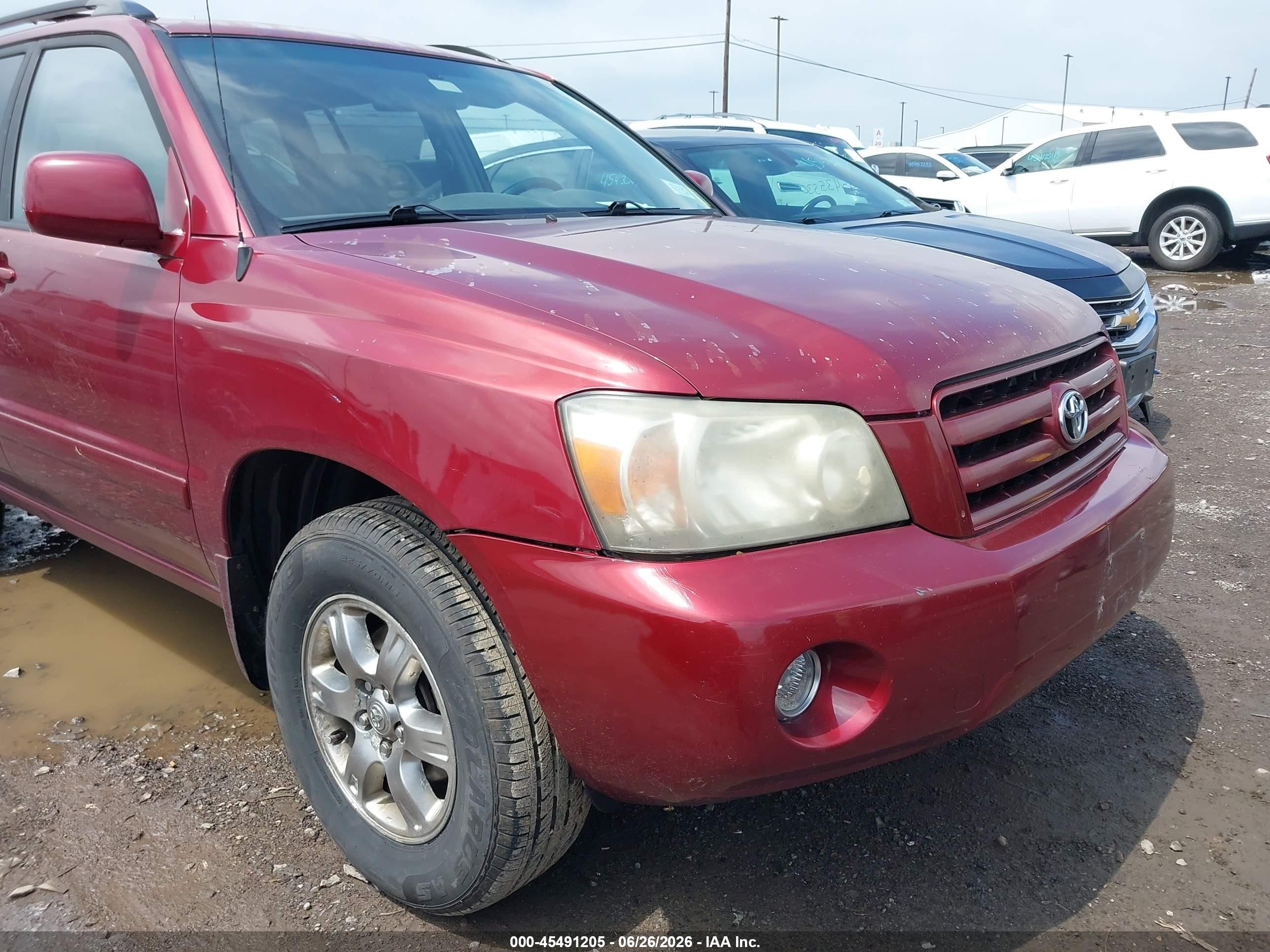 2004 Toyota Highlander V6 Red vin: JTEEP21A040044389