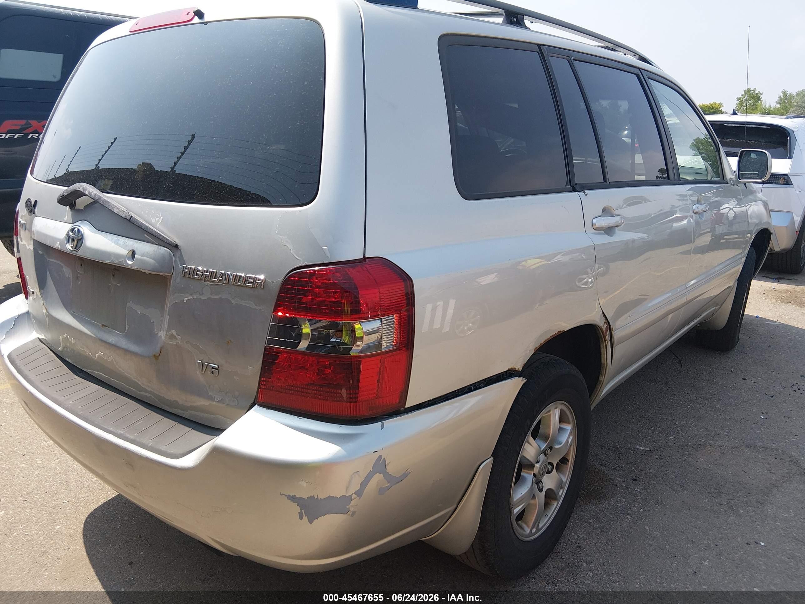 2004 Toyota Highlander V6 Серебряный vin: JTEEP21A040044960