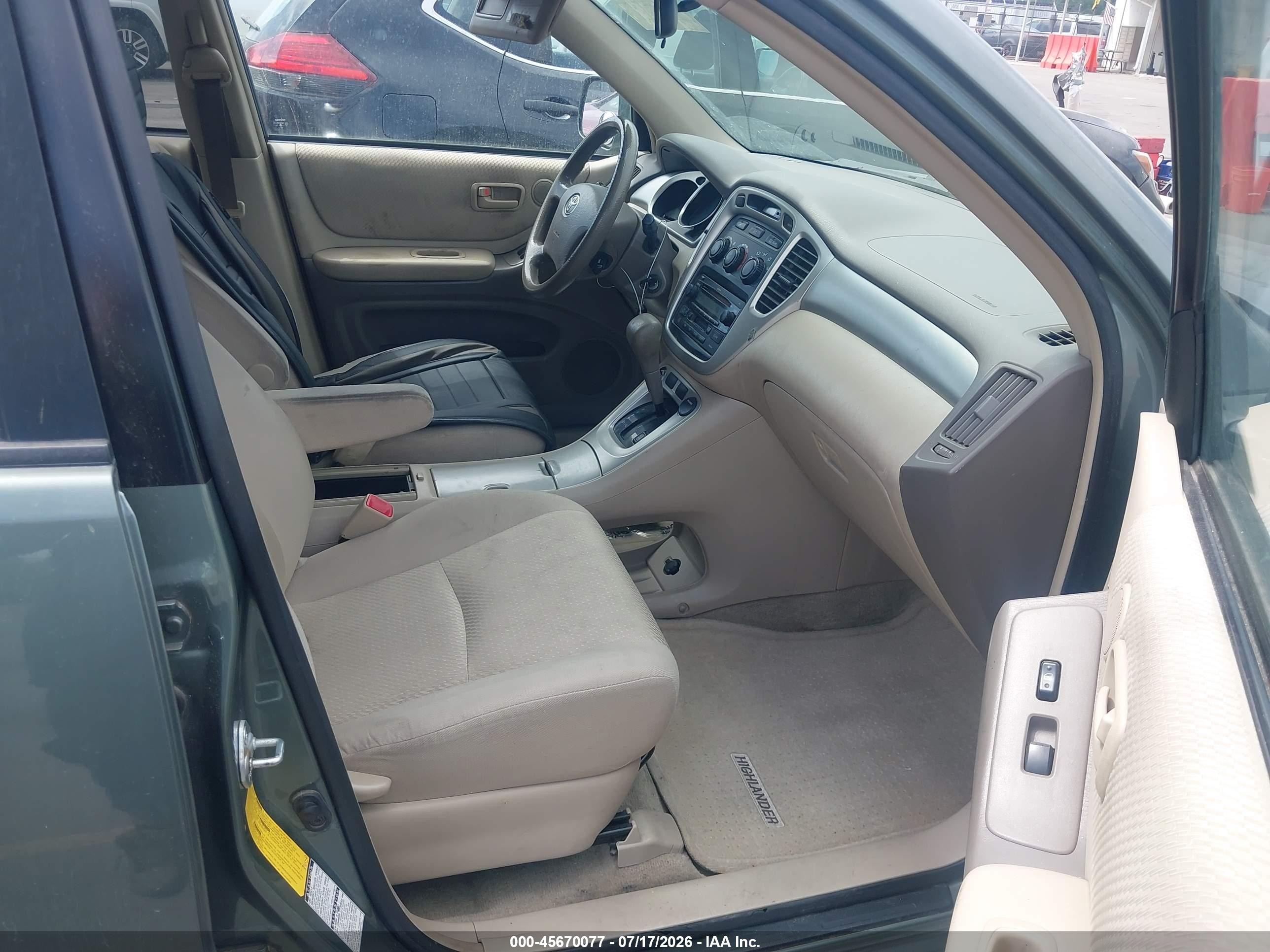 2004 Toyota Highlander V6 Green vin: JTEEP21A040062228