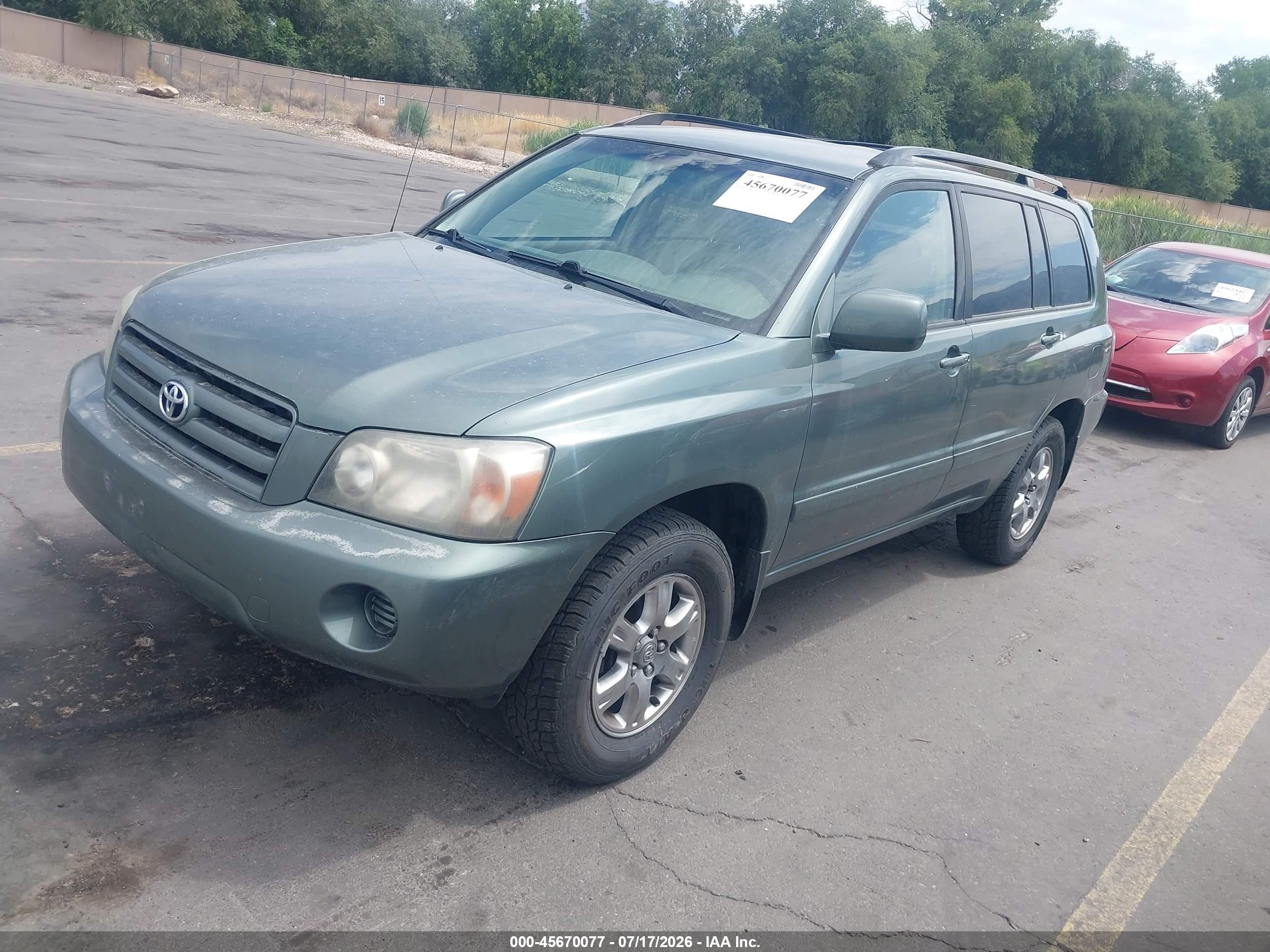 2004 Toyota Highlander V6 Green vin: JTEEP21A040062228