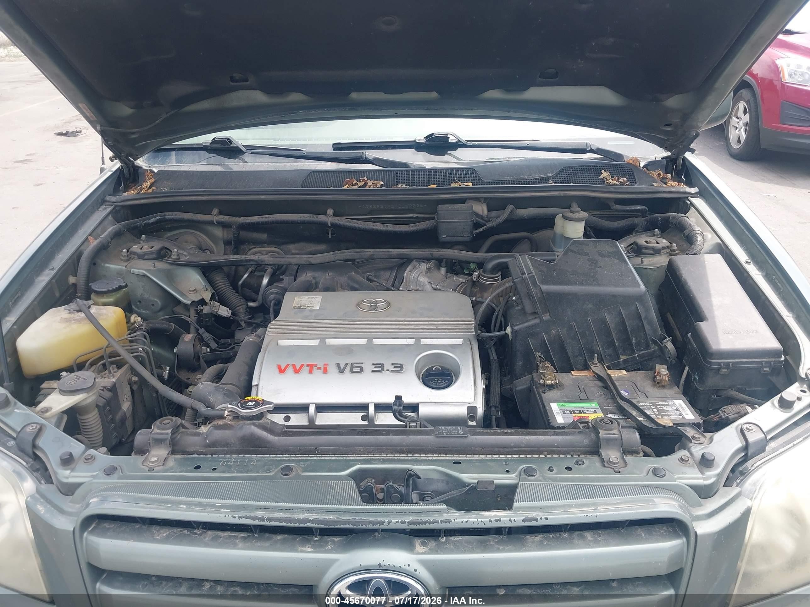 2004 Toyota Highlander V6 Green vin: JTEEP21A040062228