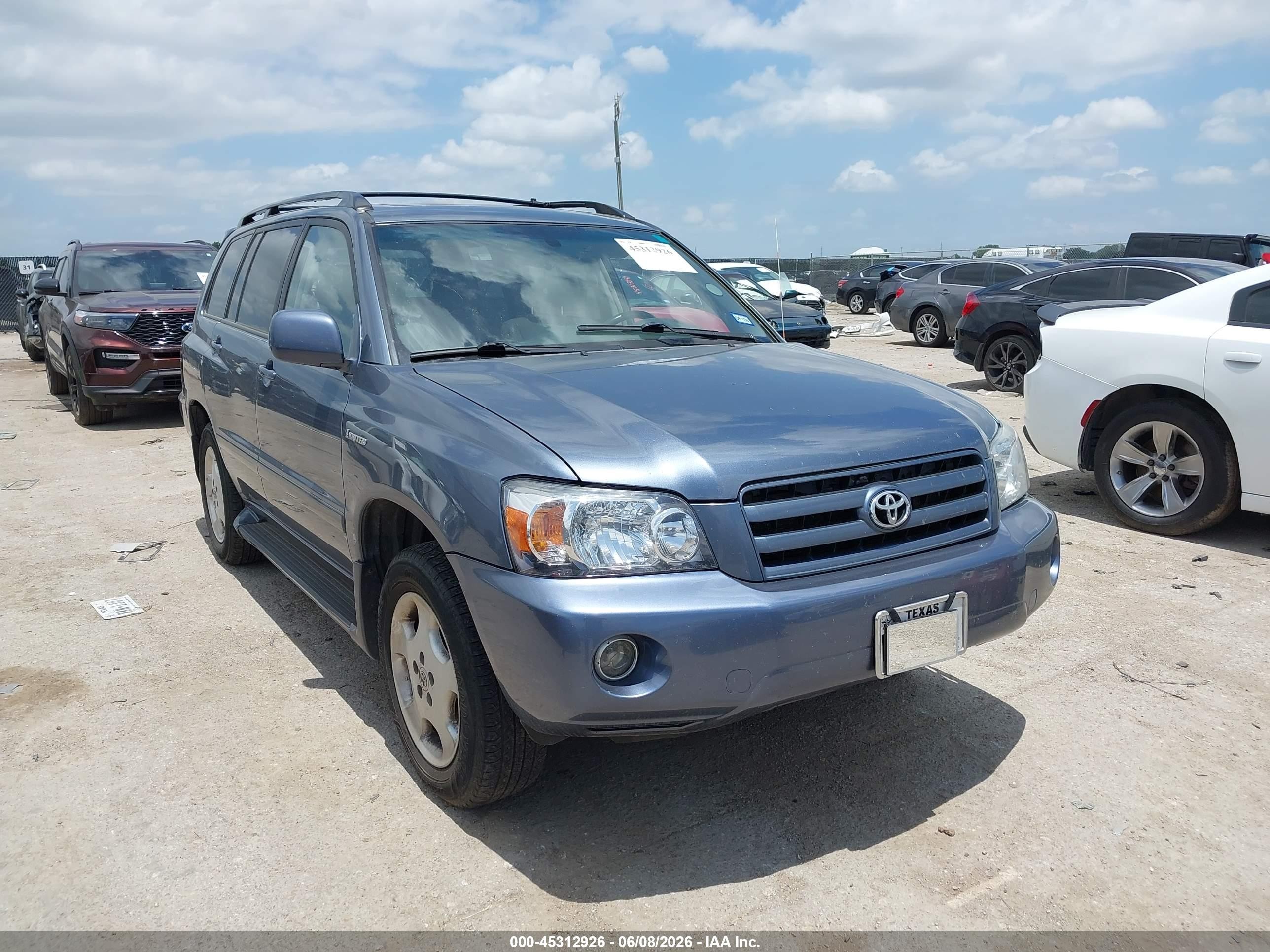 2005 Toyota Highlander Limited V6 Blue vin: JTEEP21A050073280