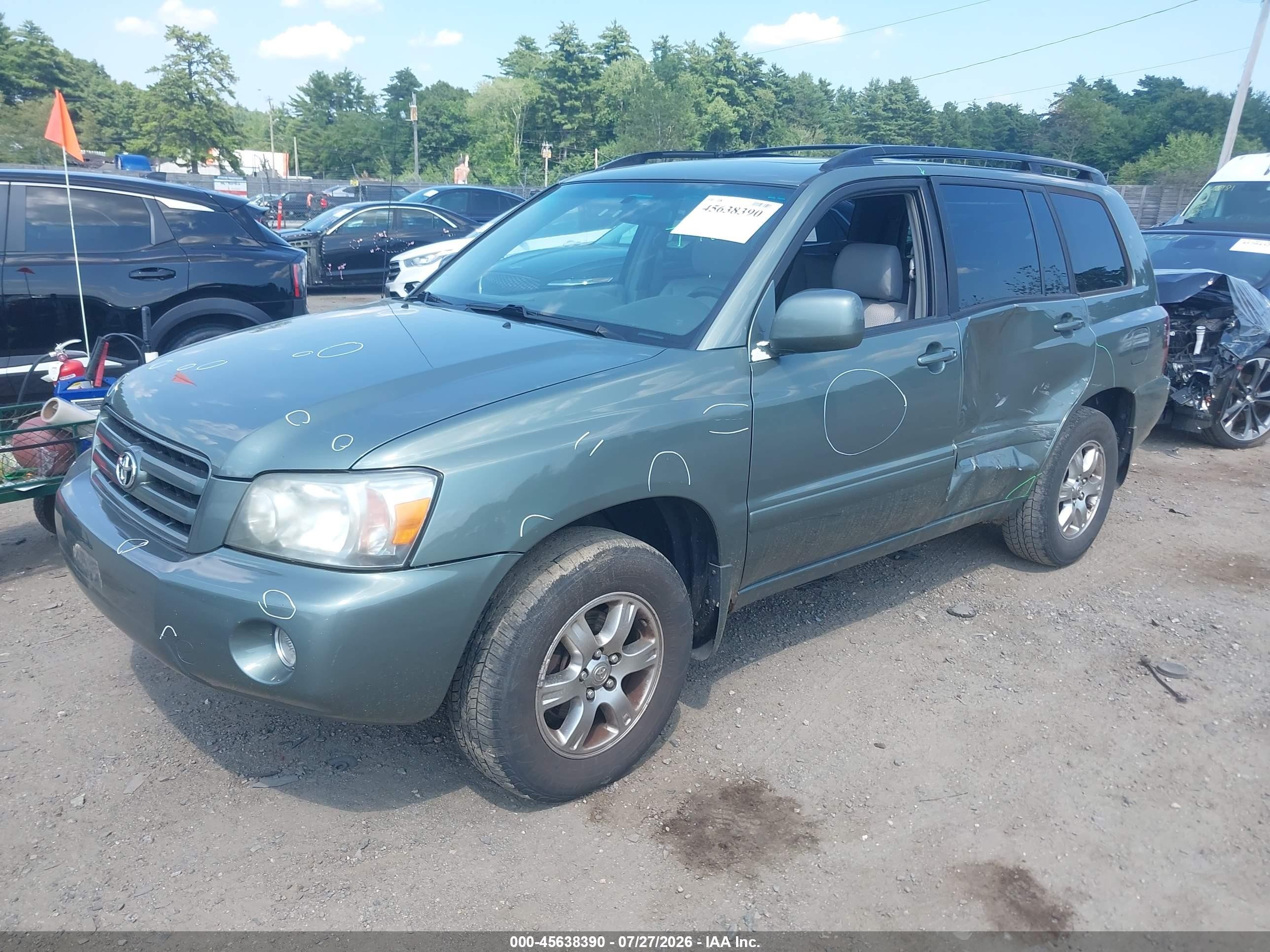 2005 Toyota Highlander V6 Green vin: JTEEP21A050098017