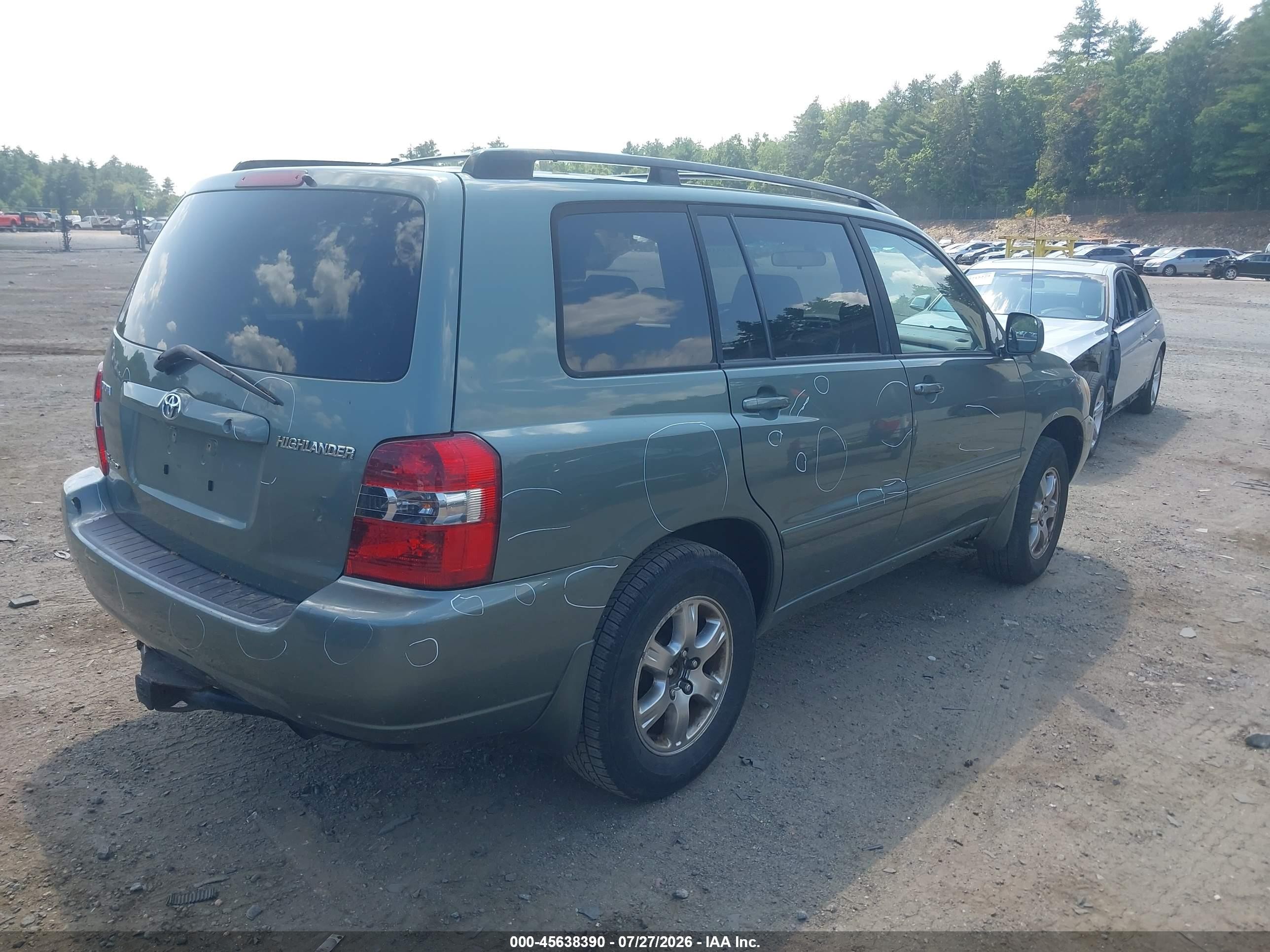 2005 Toyota Highlander V6 Green vin: JTEEP21A050098017