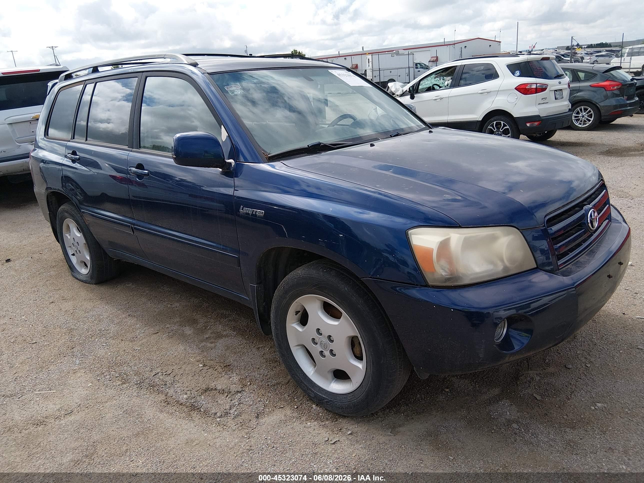 2005 Toyota Highlander Limited V6 Dark Blue vin: JTEEP21A050134076