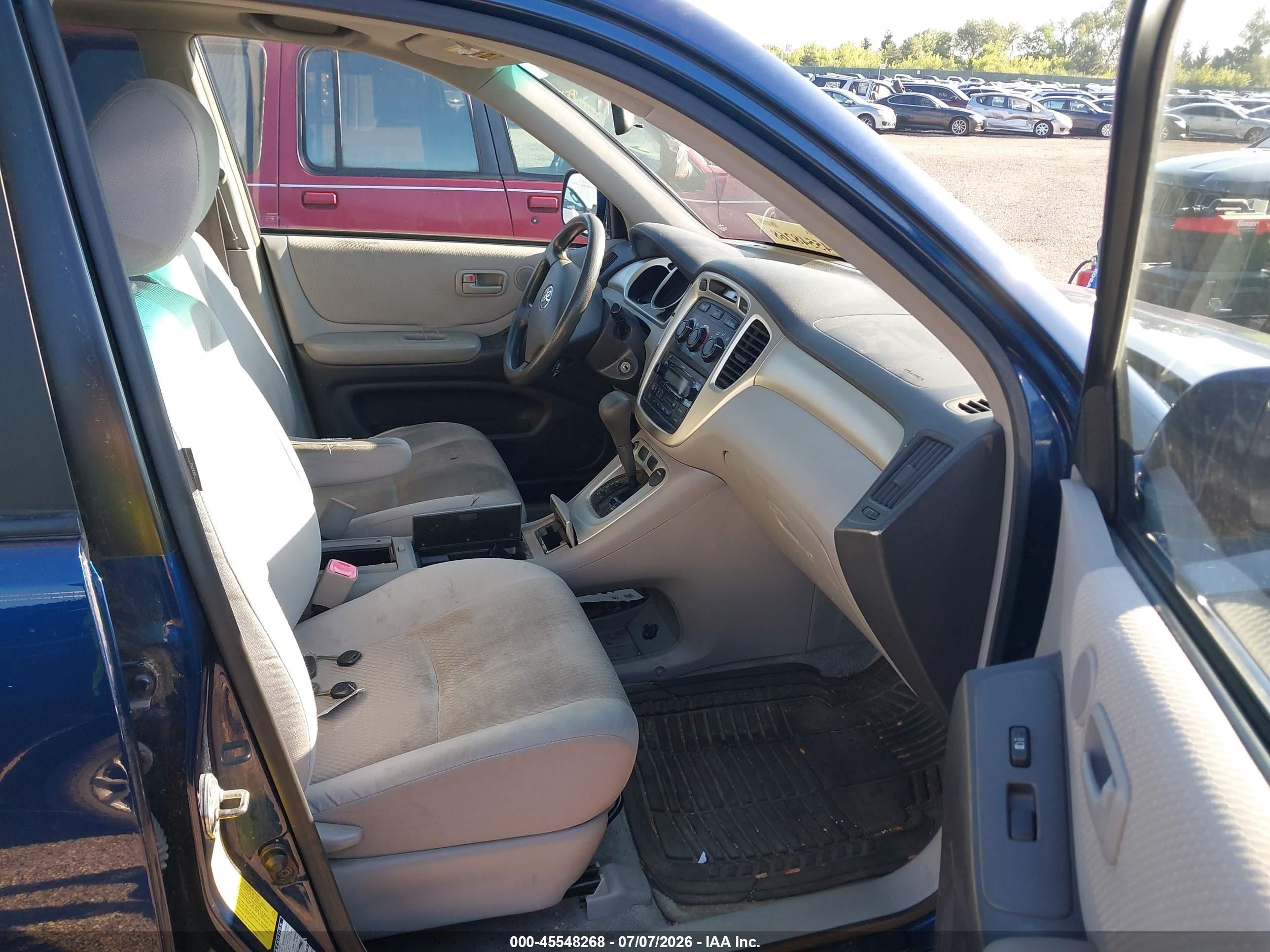 2007 Toyota Highlander 3rd Row Blue vin: JTEEP21A070191767