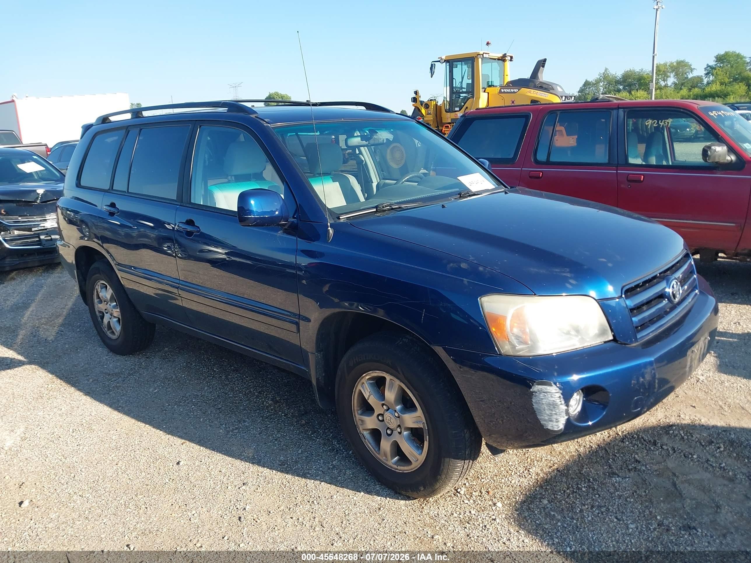 2007 Toyota Highlander 3rd Row Blue vin: JTEEP21A070191767