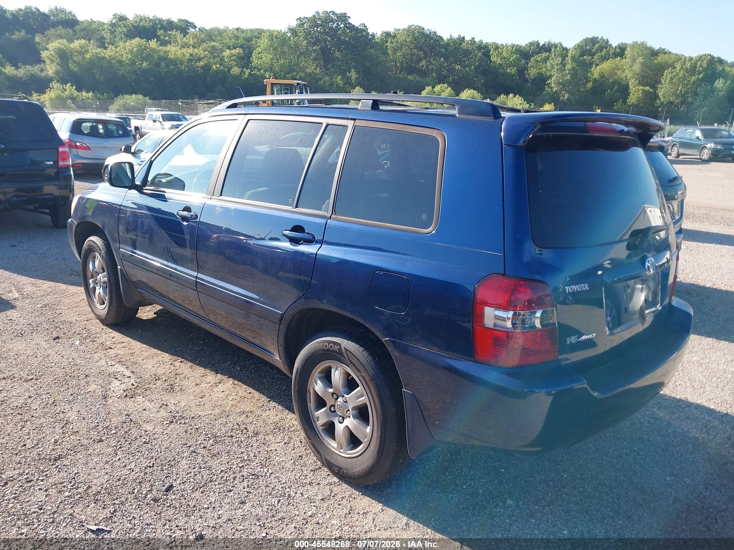 2007 Toyota Highlander 3rd Row Blue vin: JTEEP21A070191767