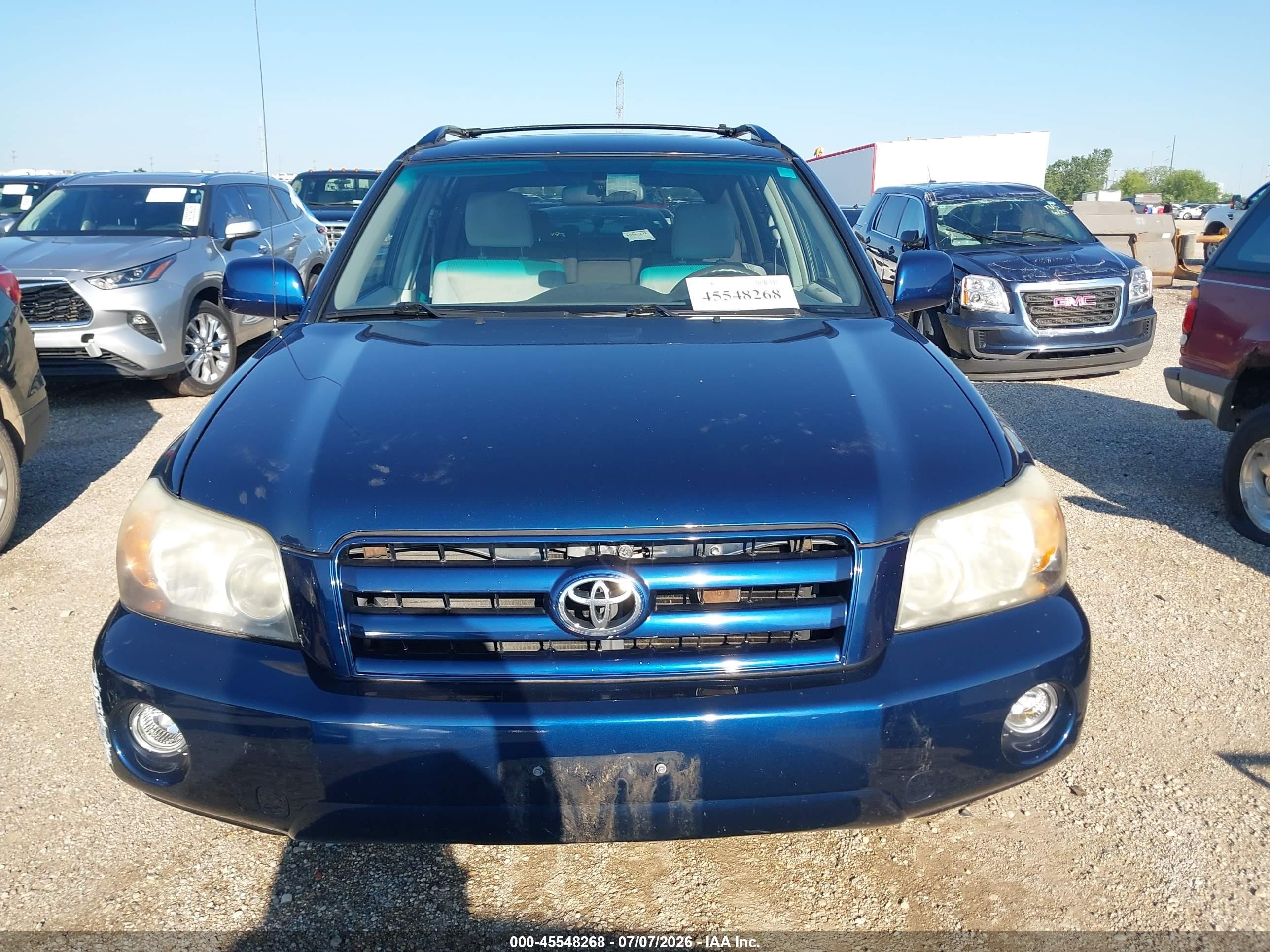 2007 Toyota Highlander 3rd Row Blue vin: JTEEP21A070191767