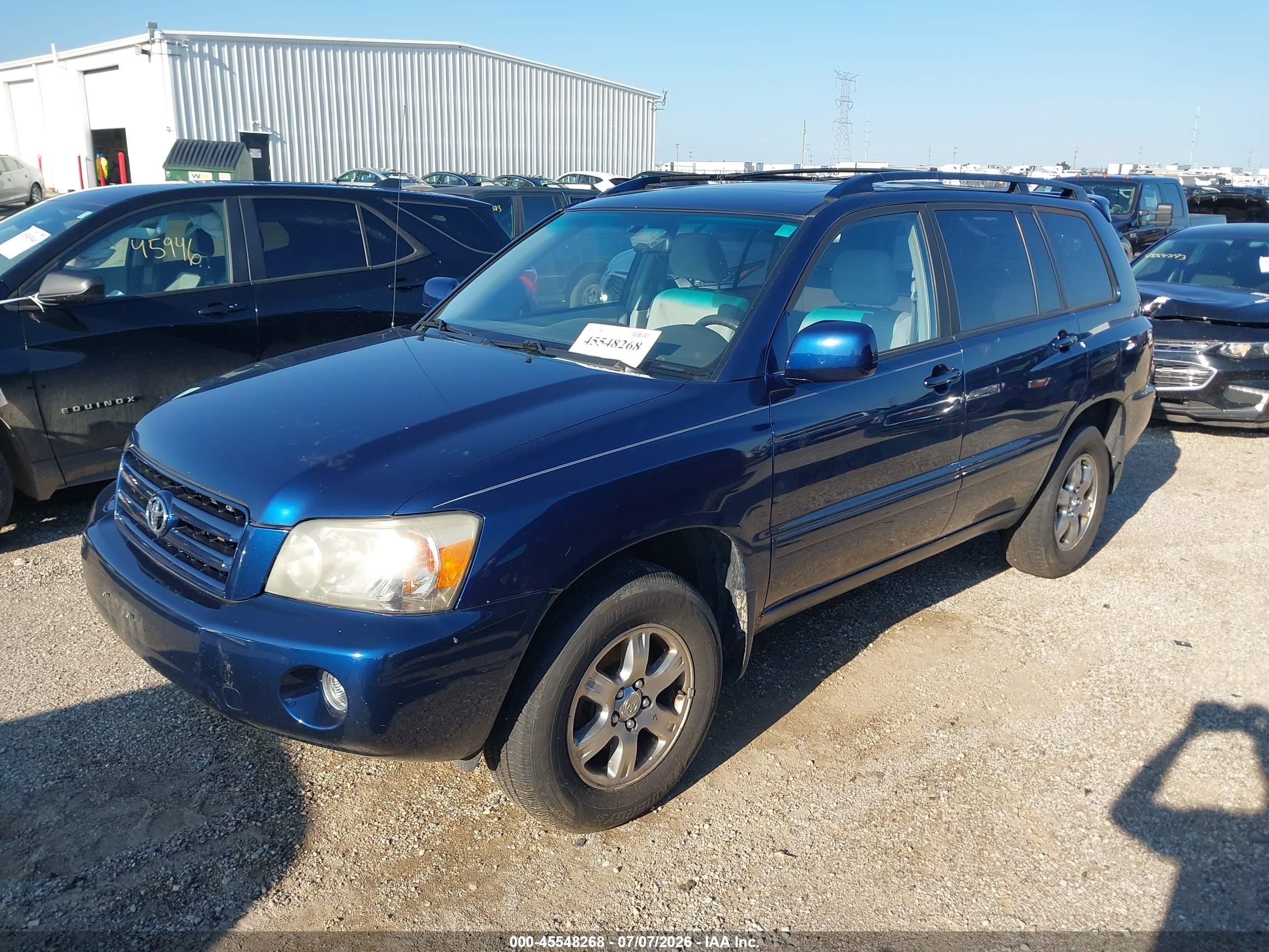2007 Toyota Highlander 3rd Row Blue vin: JTEEP21A070191767
