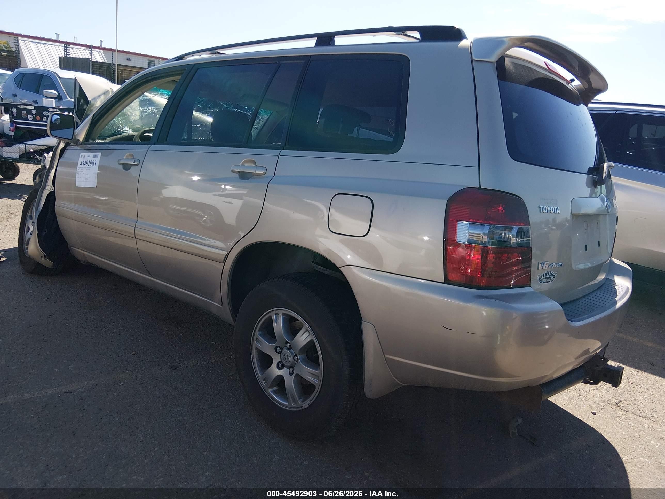 2007 Toyota Highlander 3rd Row Gold vin: JTEEP21A070216845