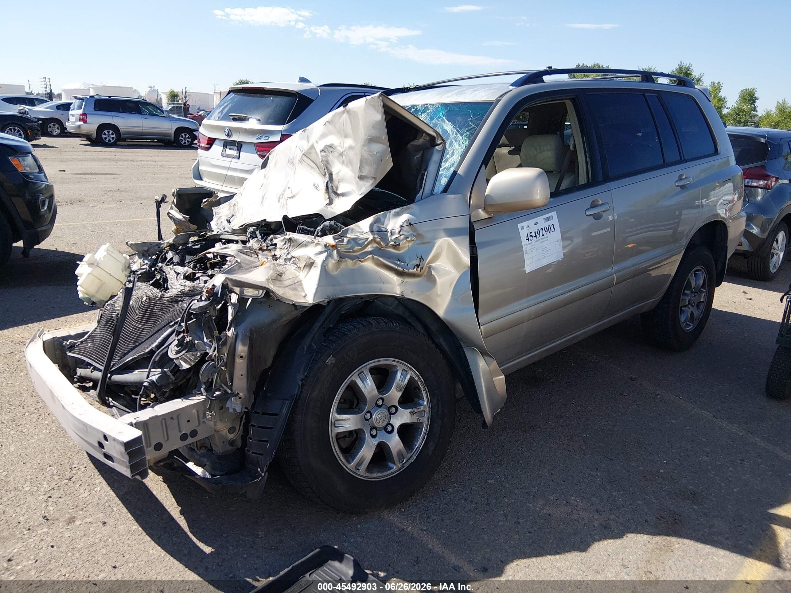 2007 Toyota Highlander 3rd Row Gold vin: JTEEP21A070216845