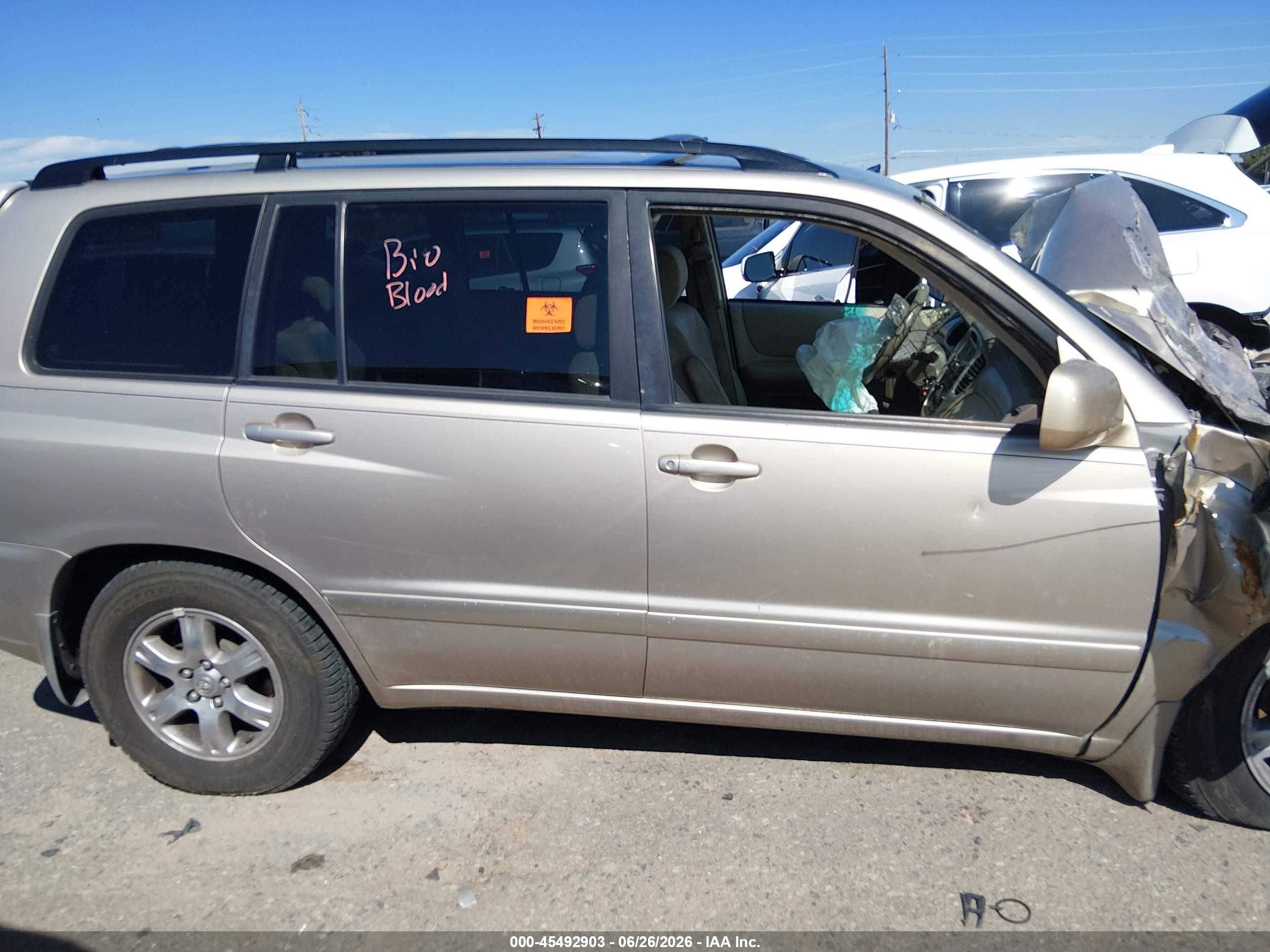 2007 Toyota Highlander 3rd Row Gold vin: JTEEP21A070216845