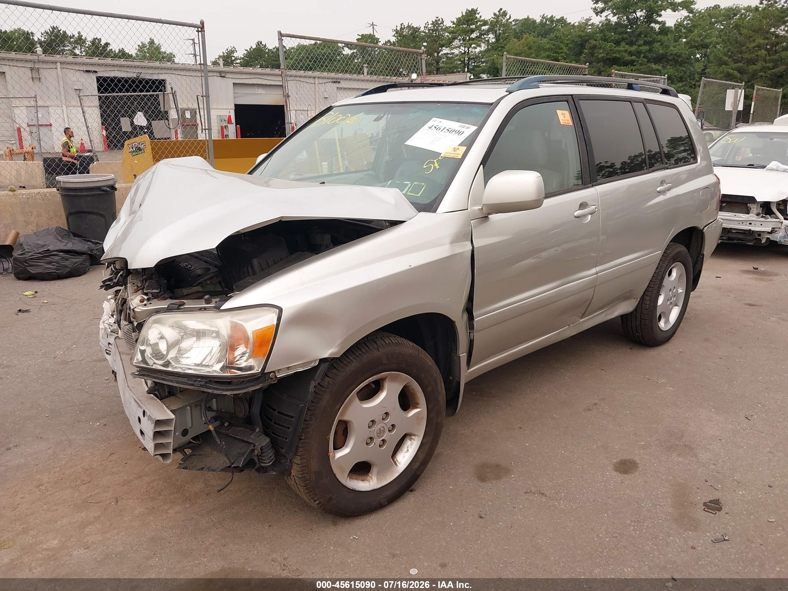 2007 Toyota Highlander Limited W/3rd Row Silver vin: JTEEP21A070225237