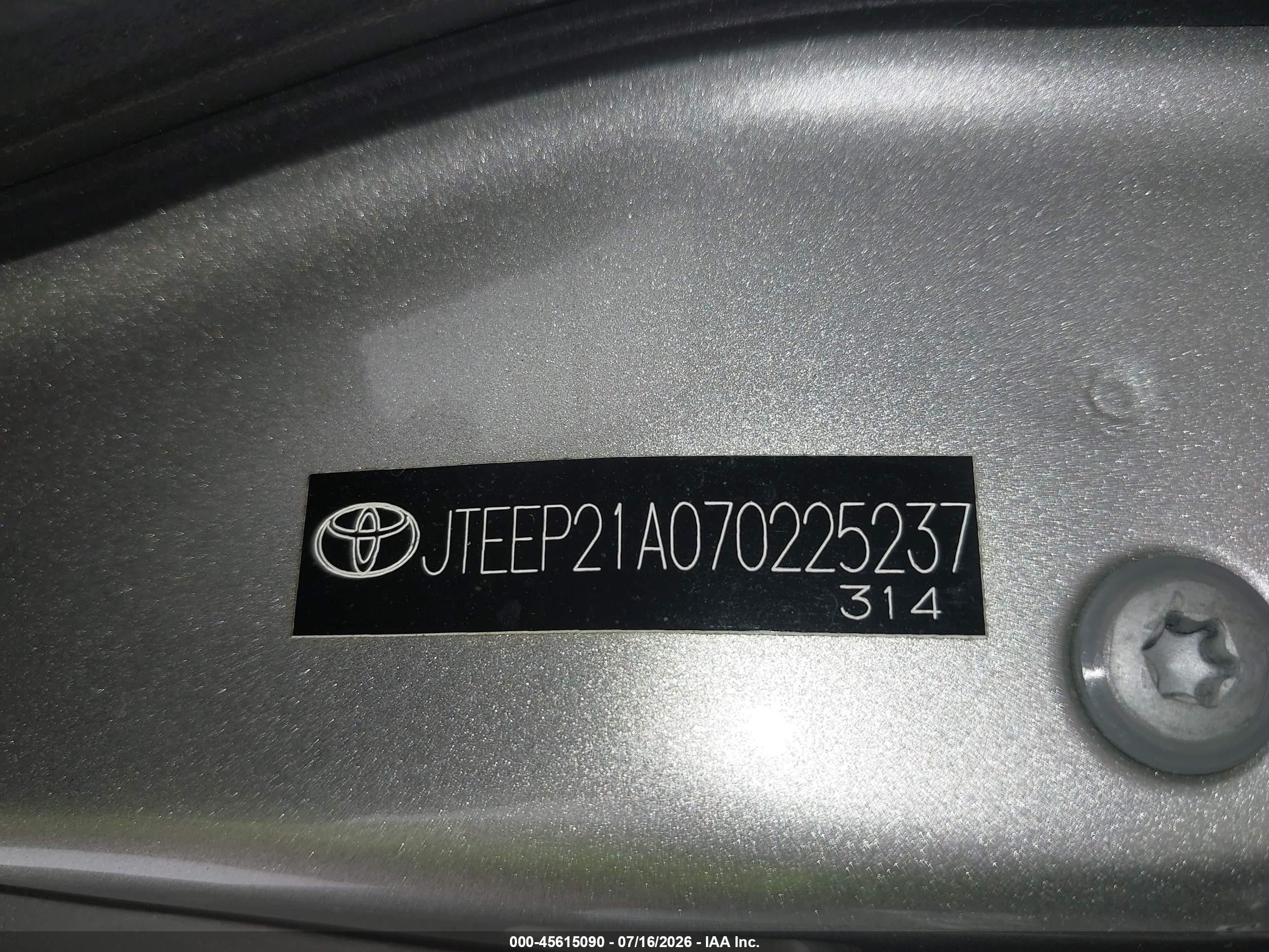2007 Toyota Highlander Limited W/3rd Row Silver vin: JTEEP21A070225237
