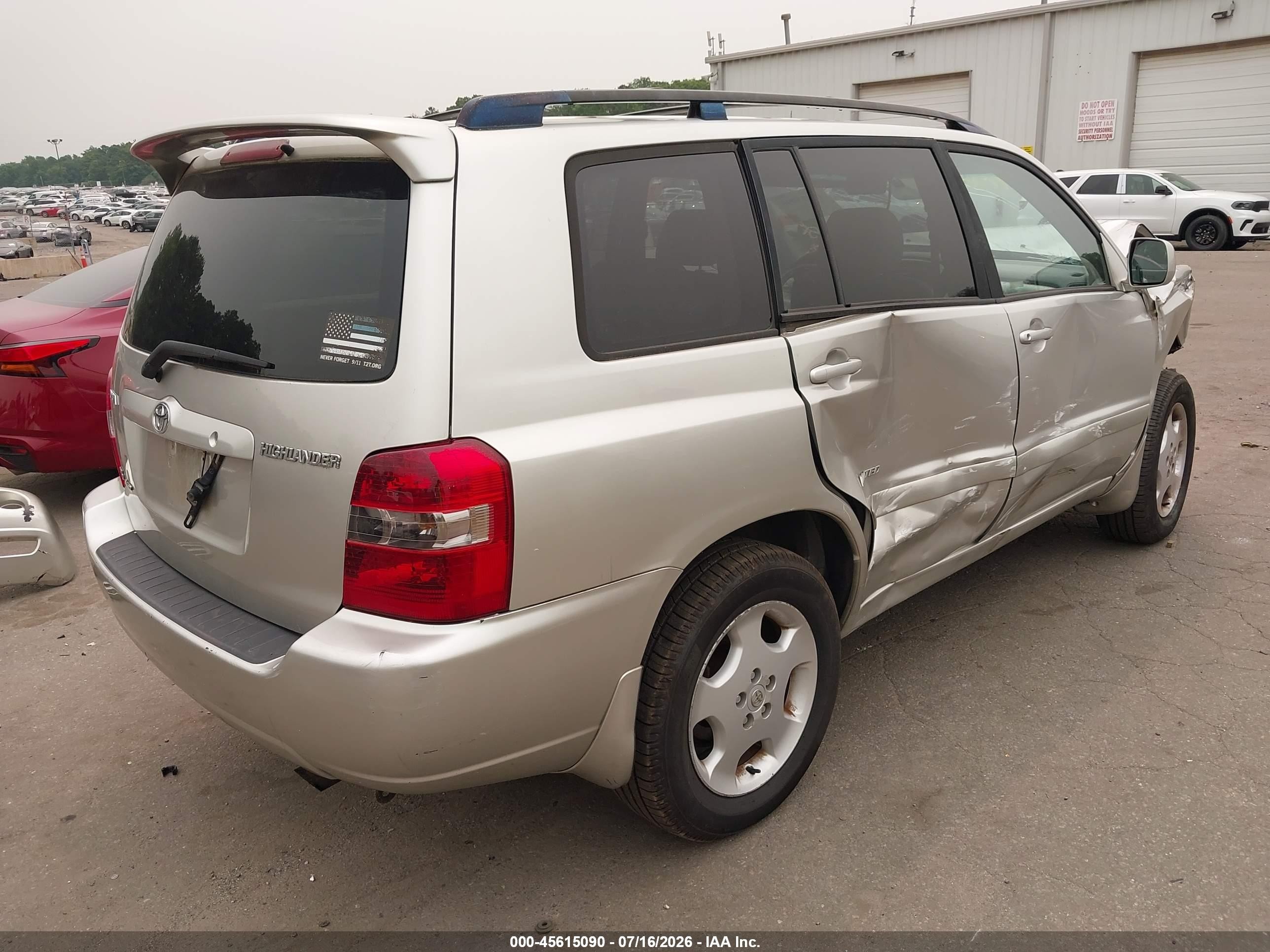 2007 Toyota Highlander Limited W/3rd Row Silver vin: JTEEP21A070225237
