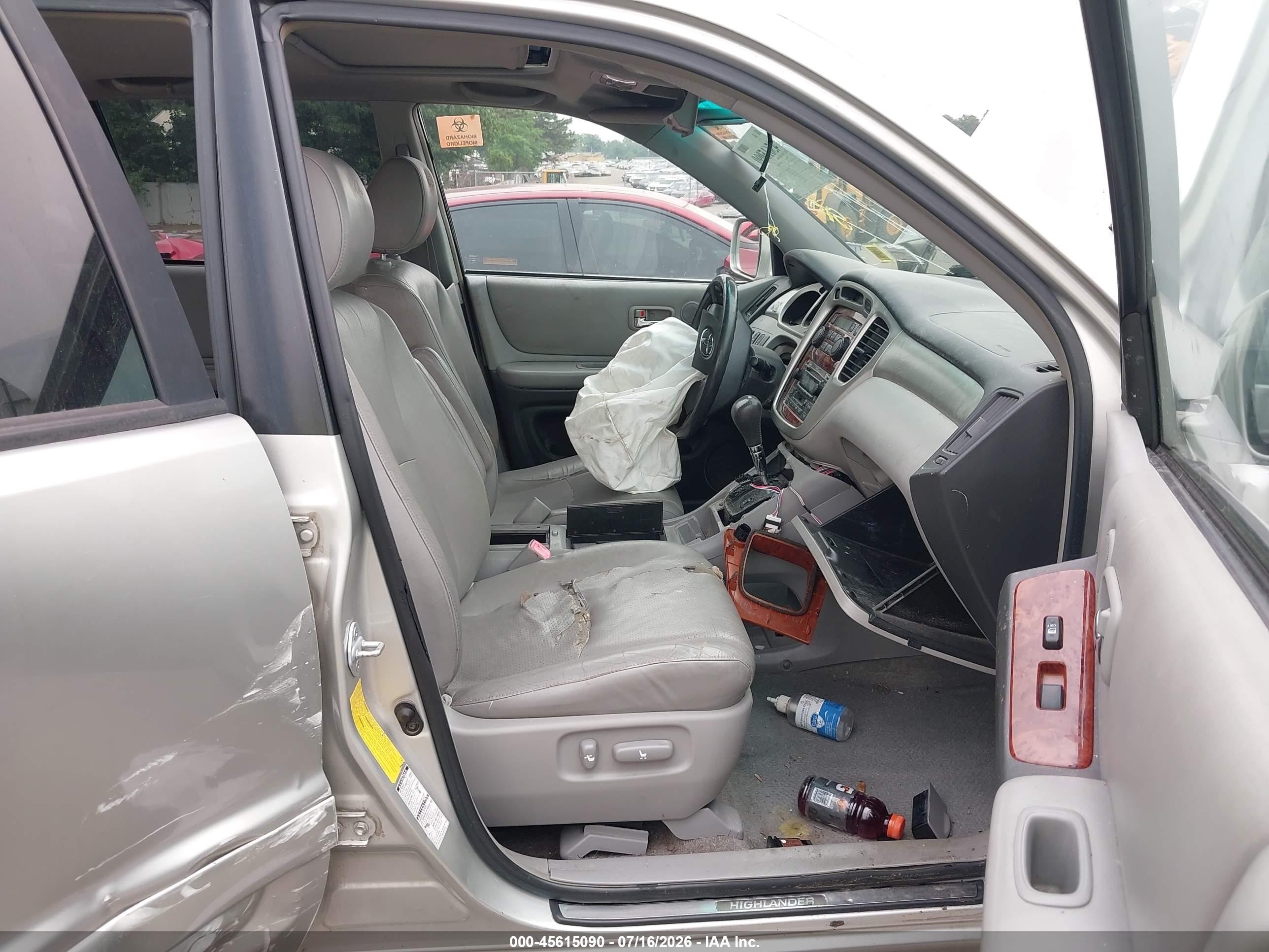 2007 Toyota Highlander Limited W/3rd Row Silver vin: JTEEP21A070225237
