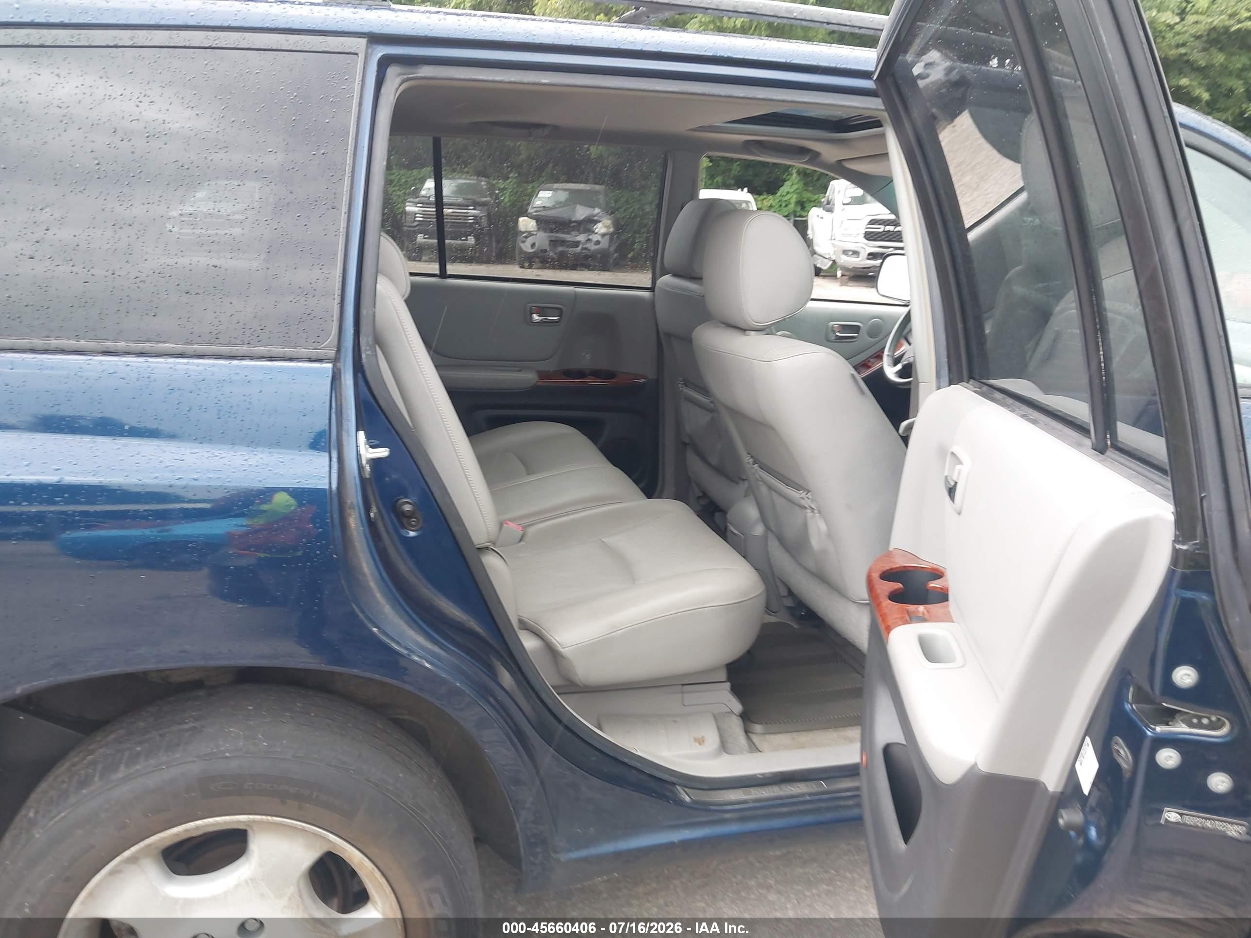 2007 Toyota Highlander Limited W/3rd Row Blue vin: JTEEP21A070226890