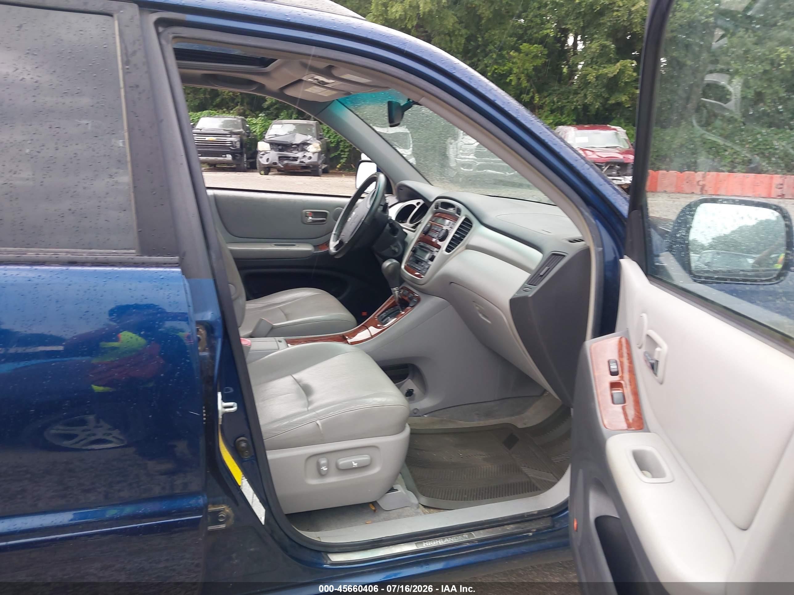 2007 Toyota Highlander Limited W/3rd Row Blue vin: JTEEP21A070226890