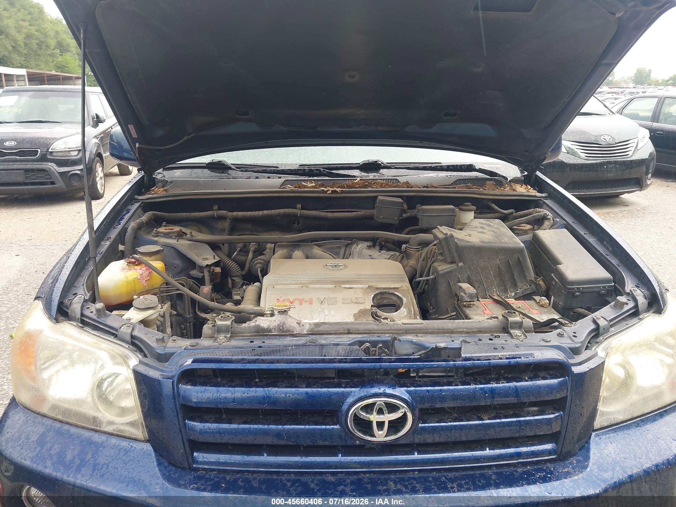 2007 Toyota Highlander Limited W/3rd Row Blue vin: JTEEP21A070226890