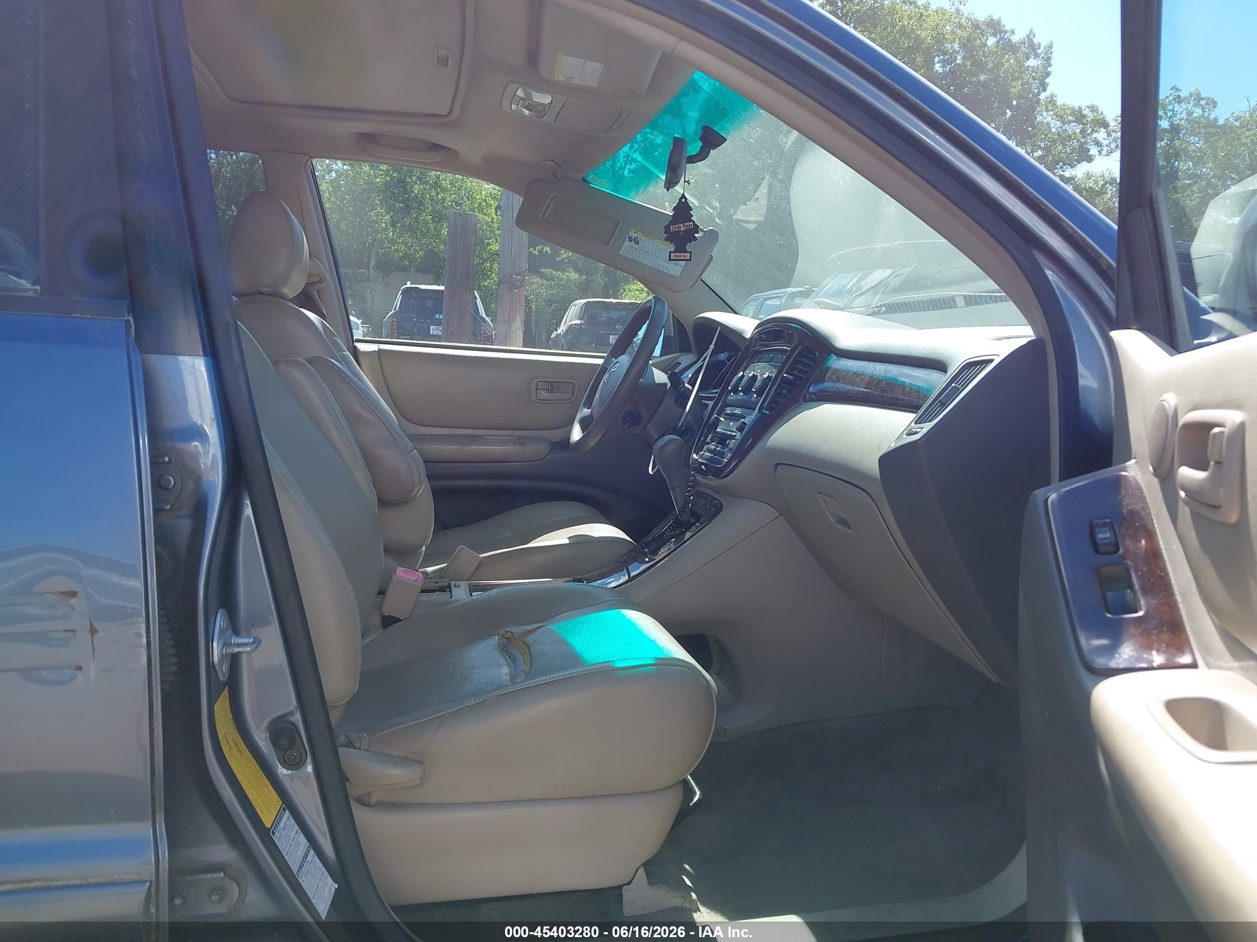 2007 Toyota Highlander 3rd Row Light Blue vin: JTEEP21A070231135