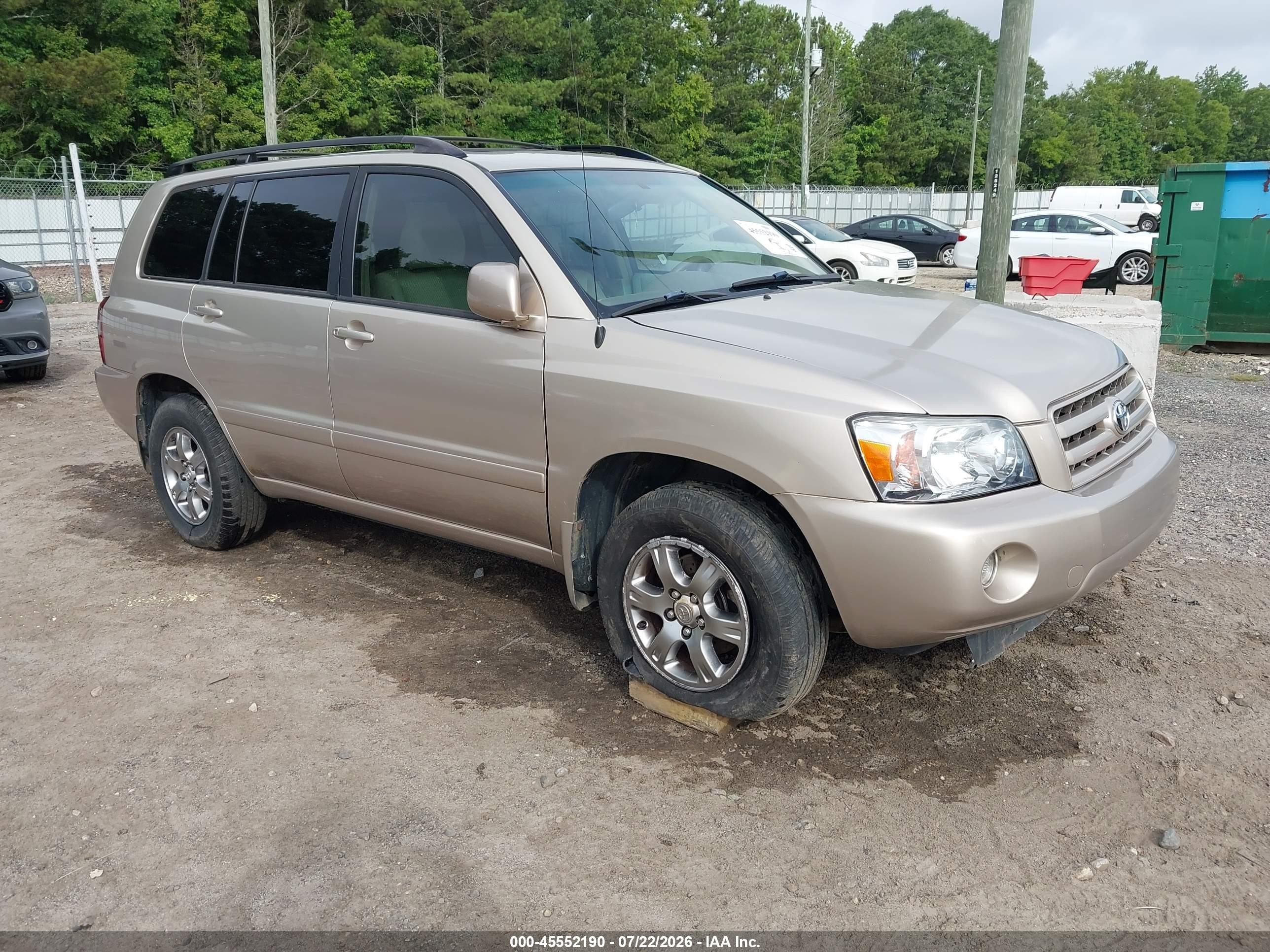 2004 Toyota Highlander V6 Gold vin: JTEEP21A140054316