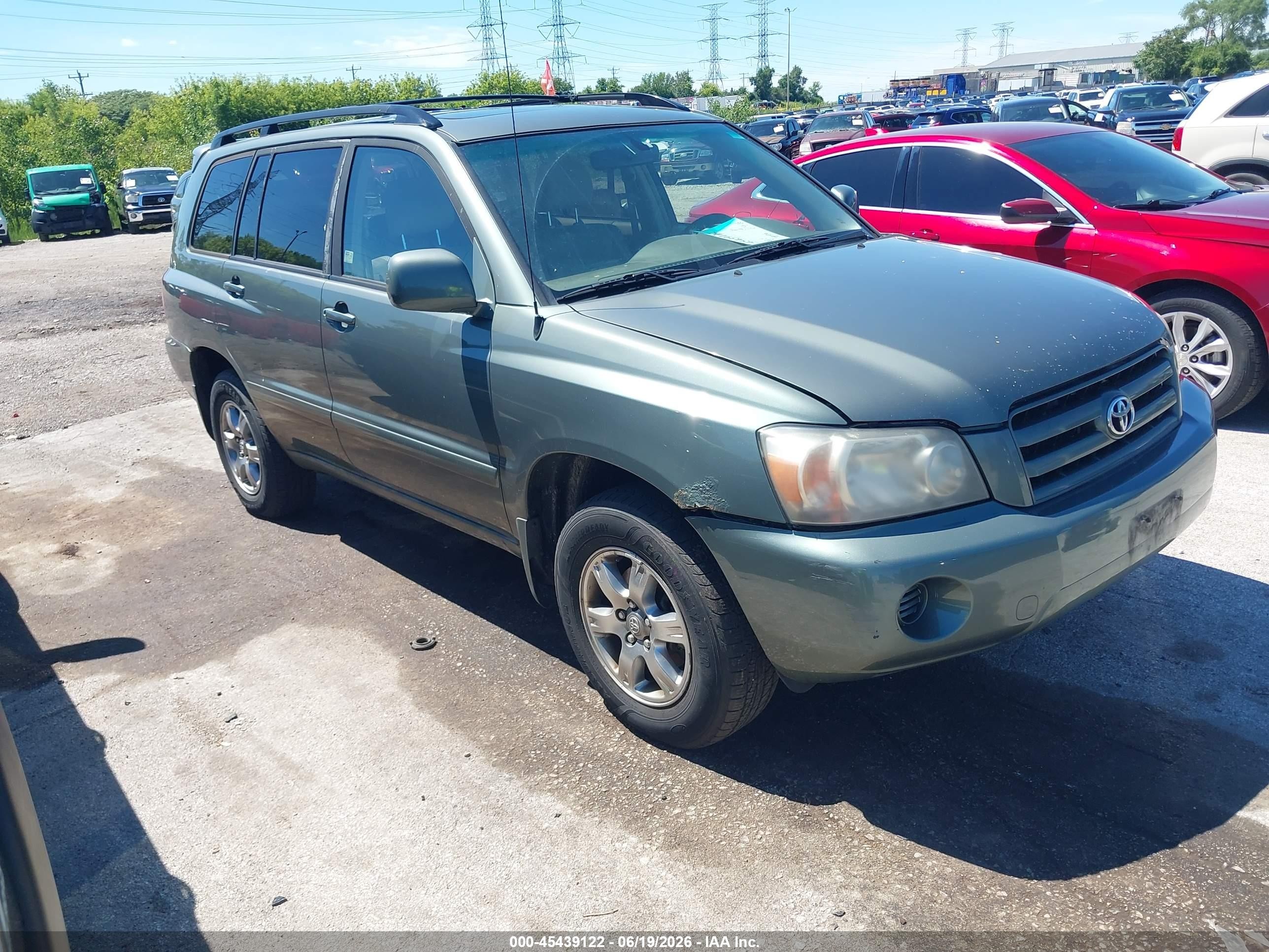 2005 Toyota Highlander V6 Green vin: JTEEP21A150092565