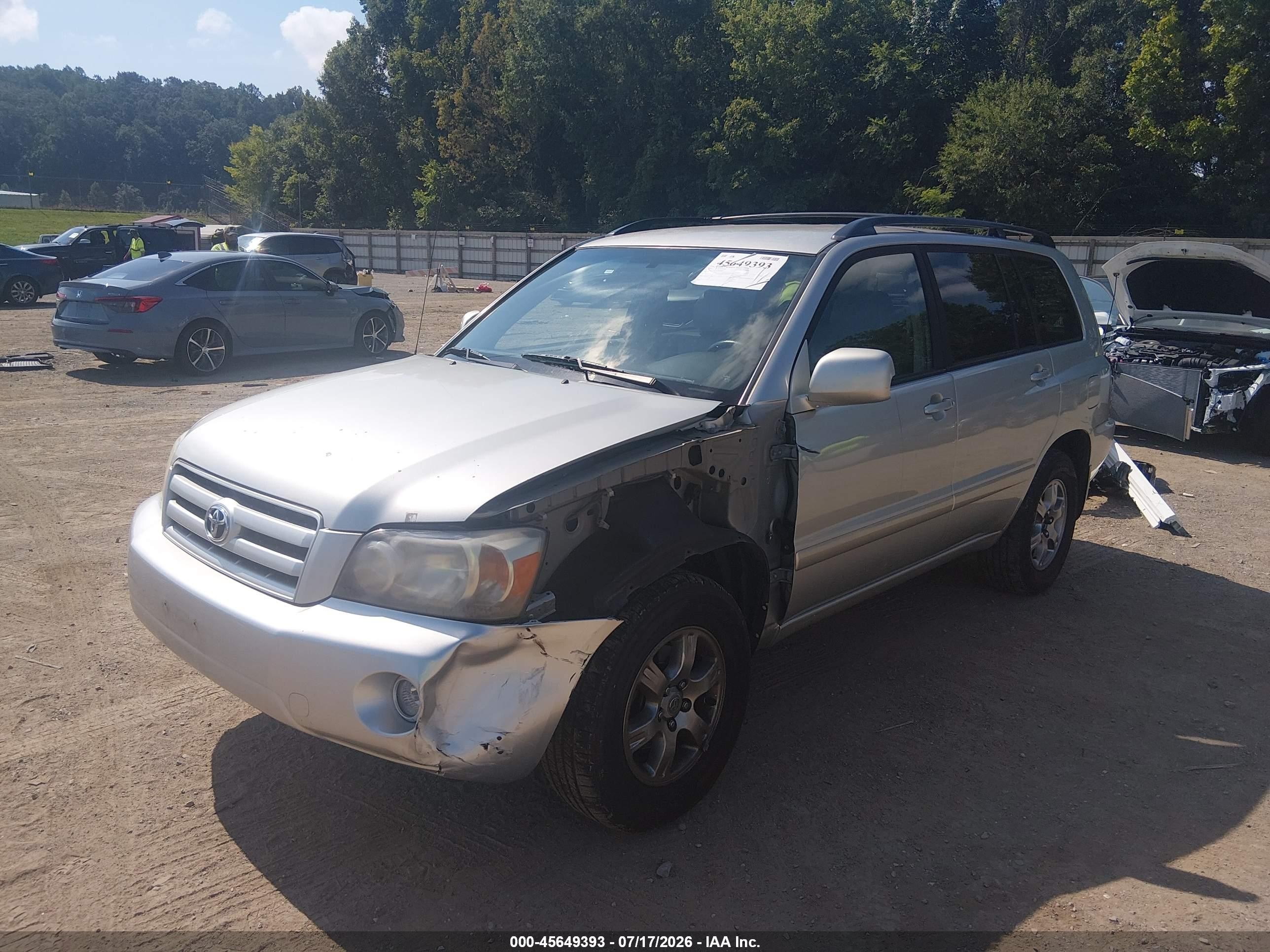2005 Toyota Highlander V6 Silver vin: JTEEP21A150093845