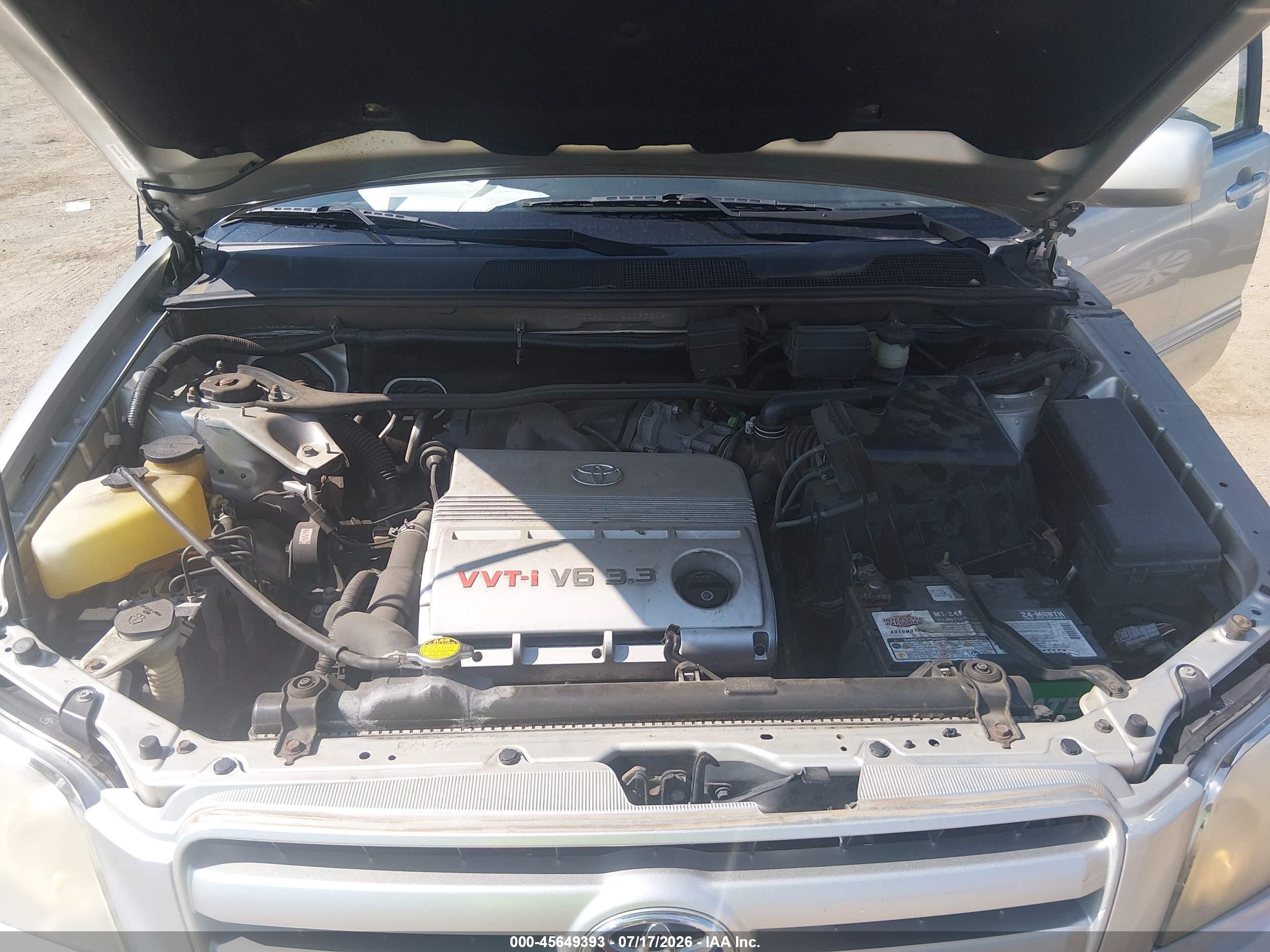 2005 Toyota Highlander V6 Silver vin: JTEEP21A150093845