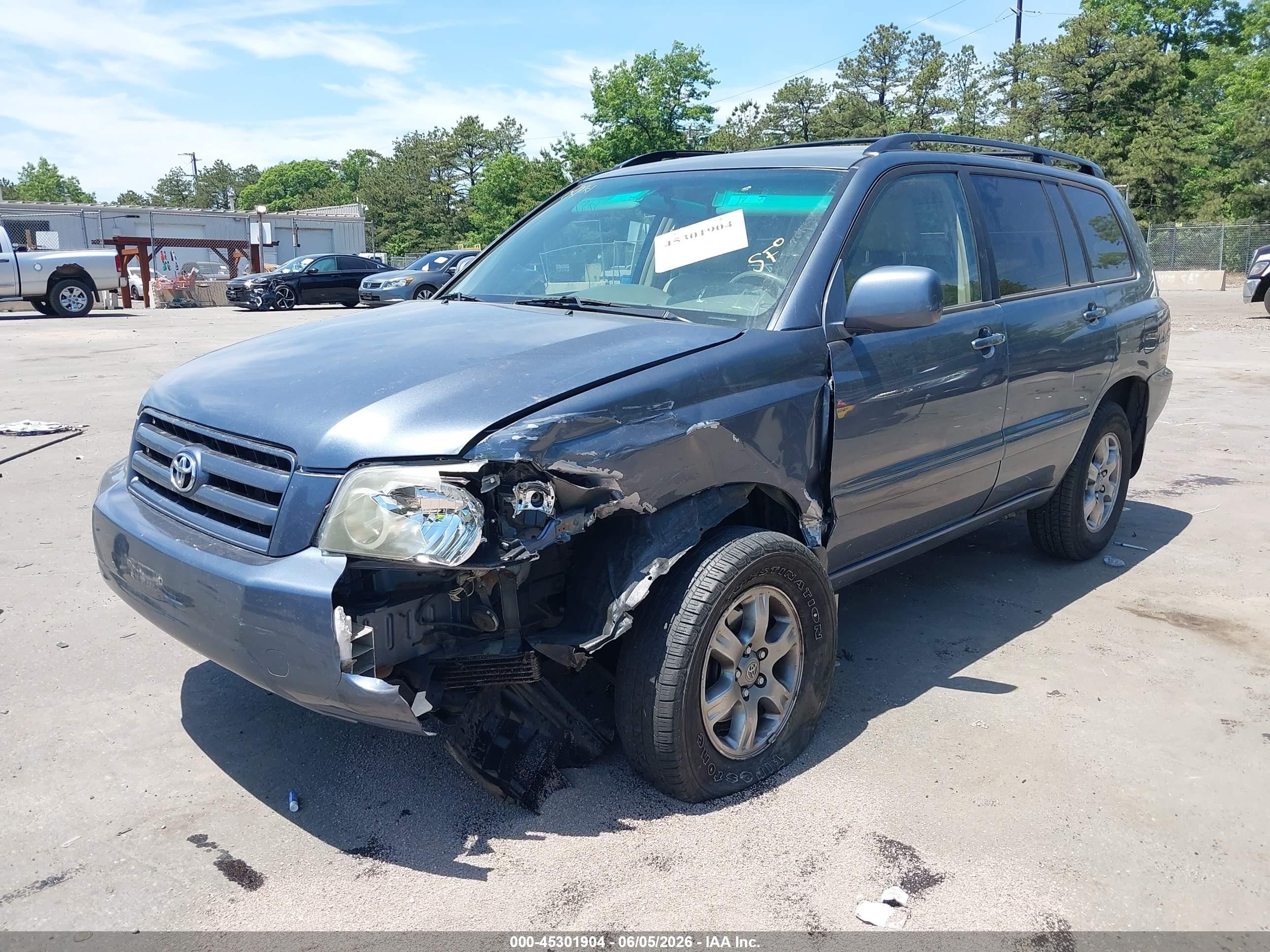 2005 Toyota Highlander V6 Light Blue vin: JTEEP21A150126357